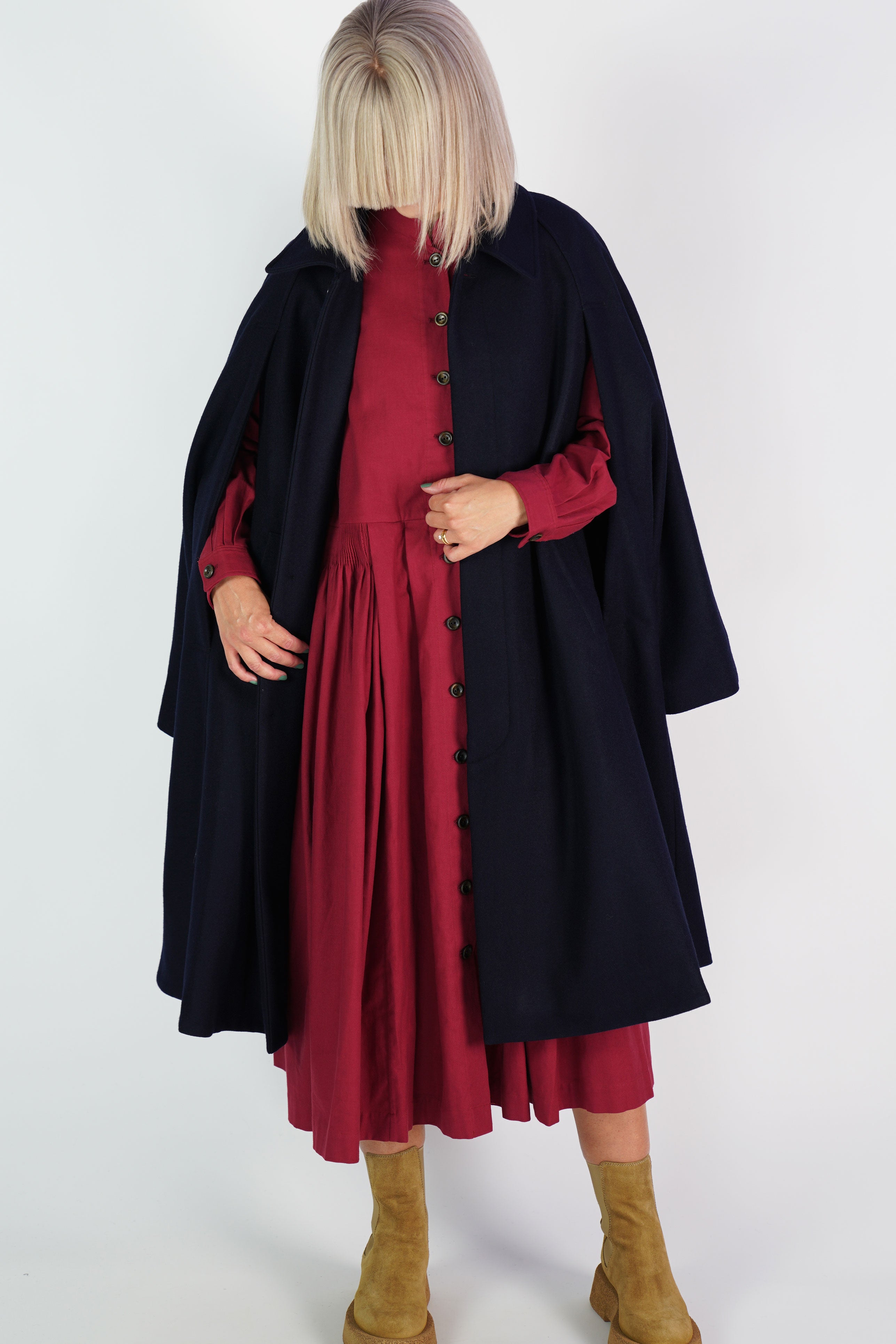 loden wool coat cameron dark navy