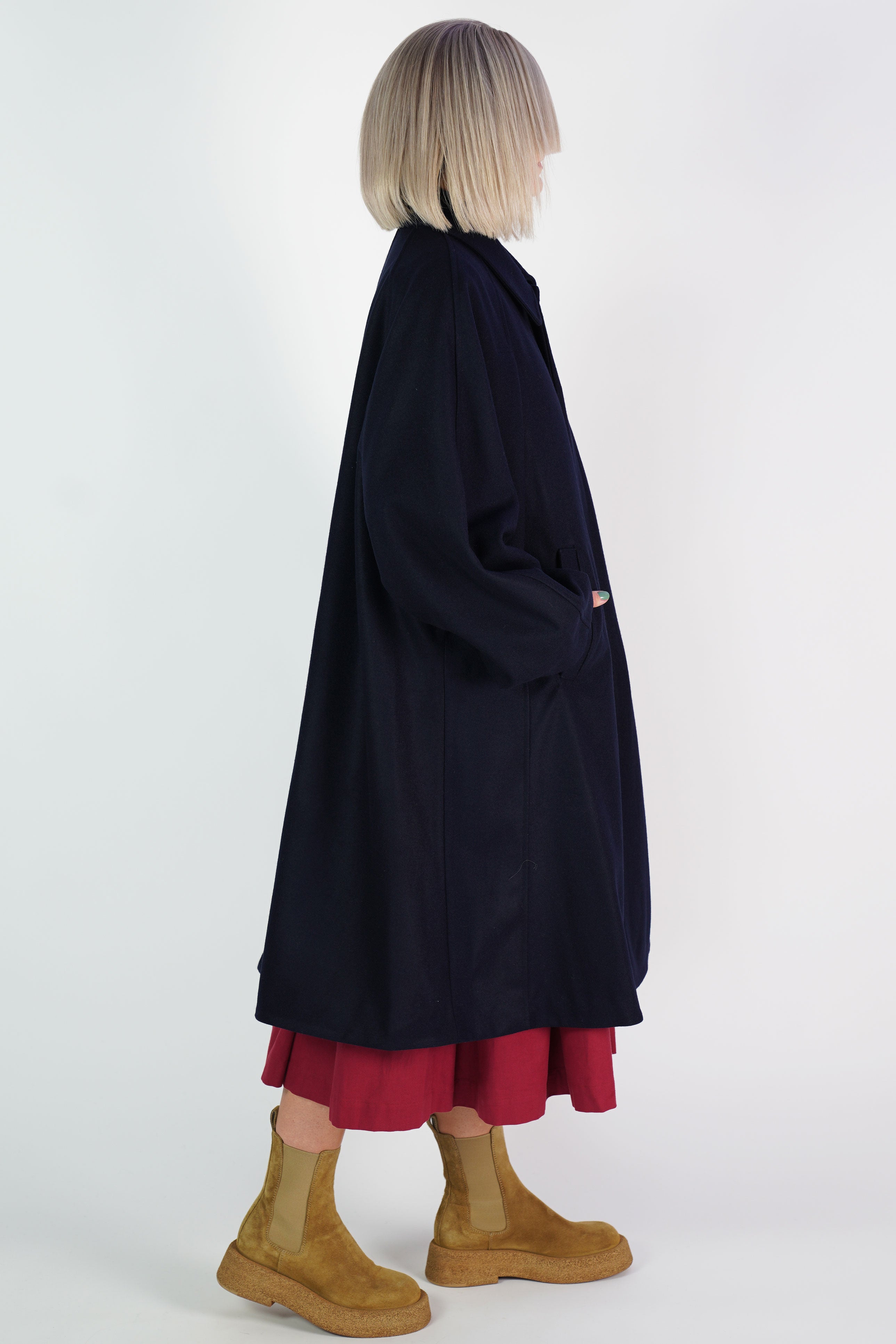 loden wool coat cameron dark navy