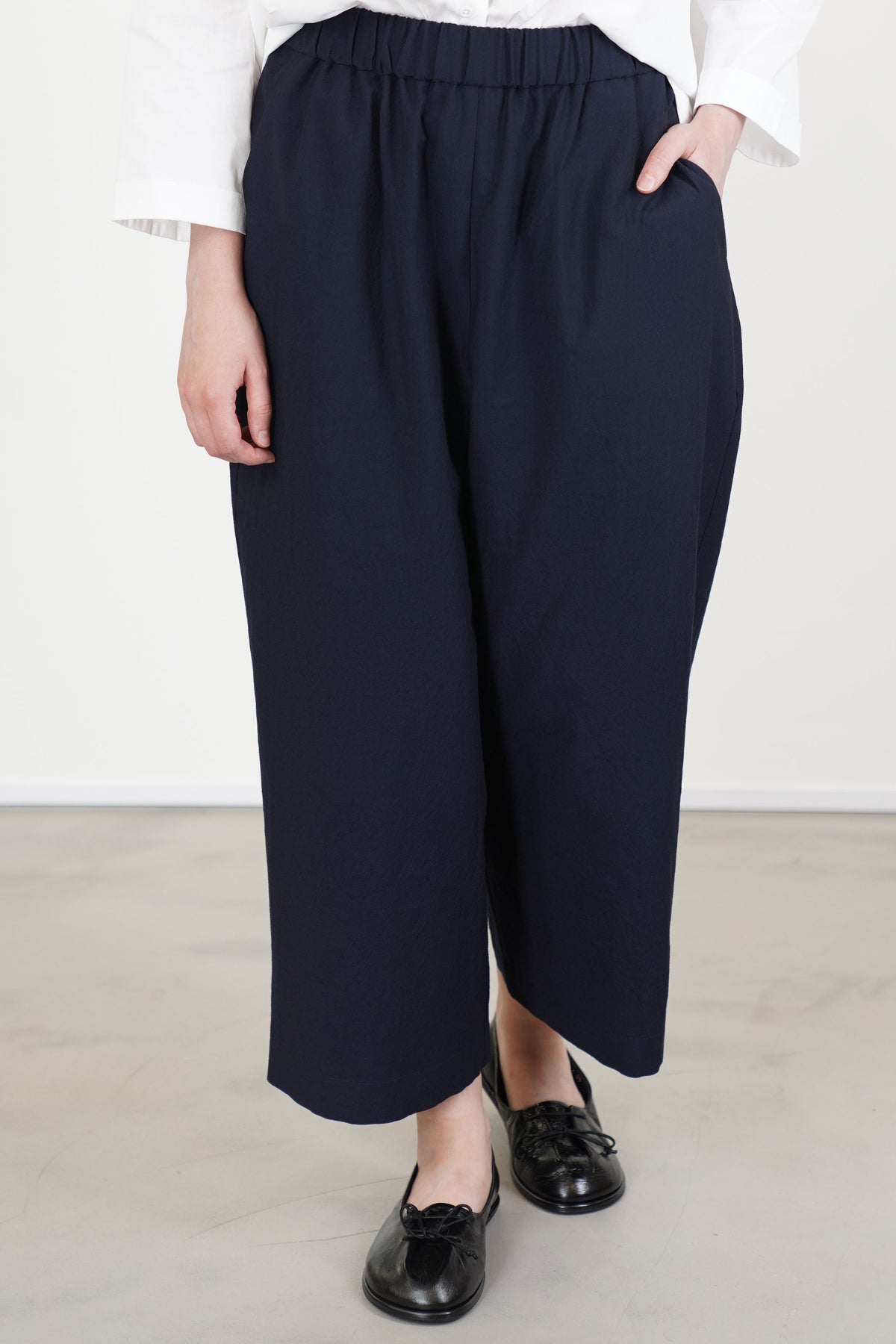 pants pierre wool cotton dark navy