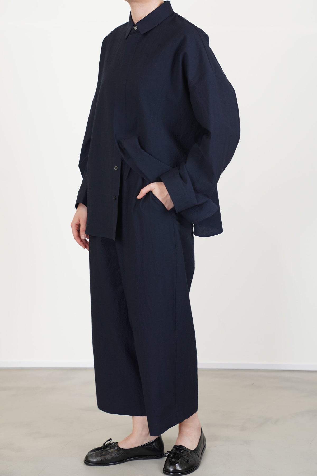 pants pierre wool cotton dark navy