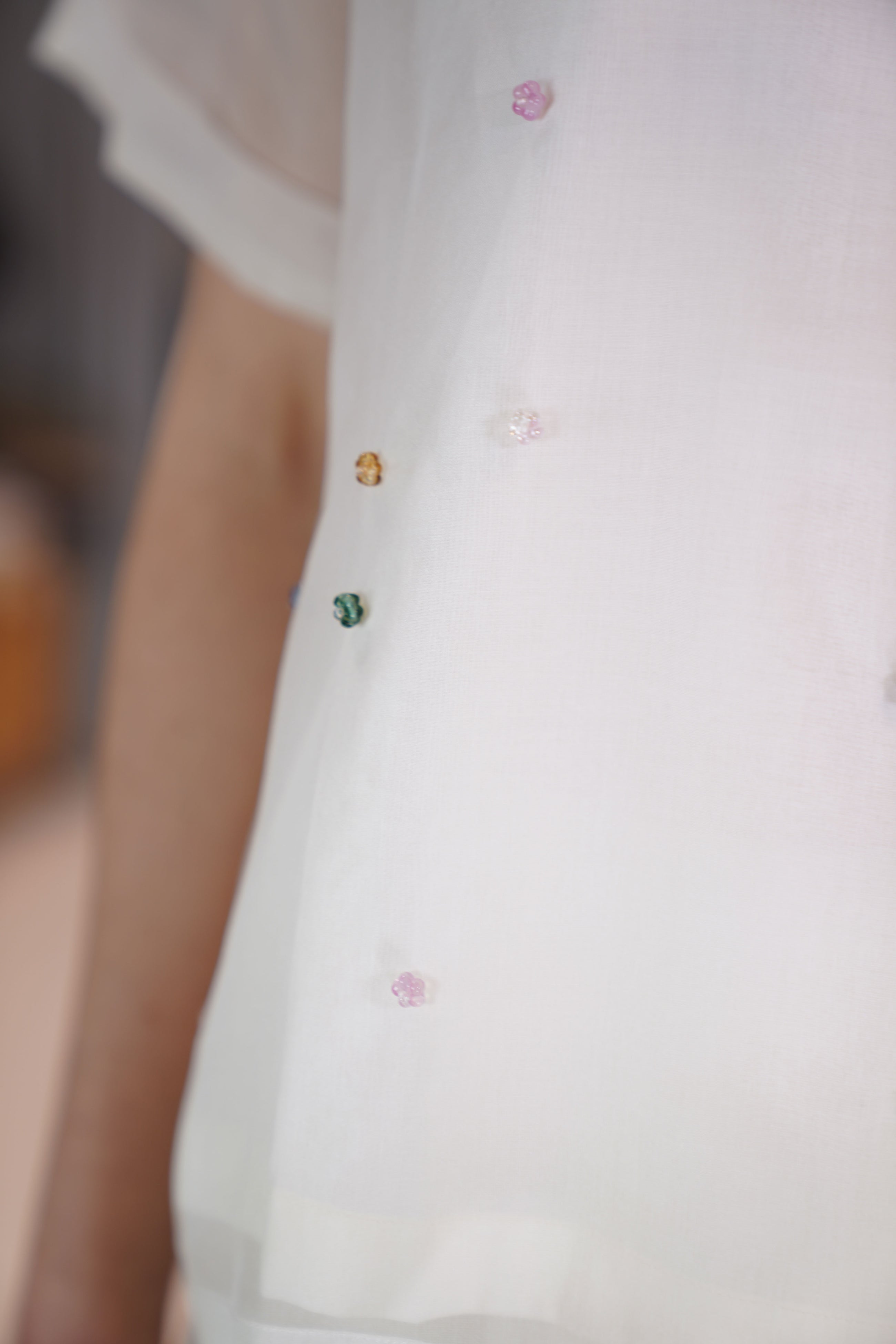 shirt candy off-white silk organza