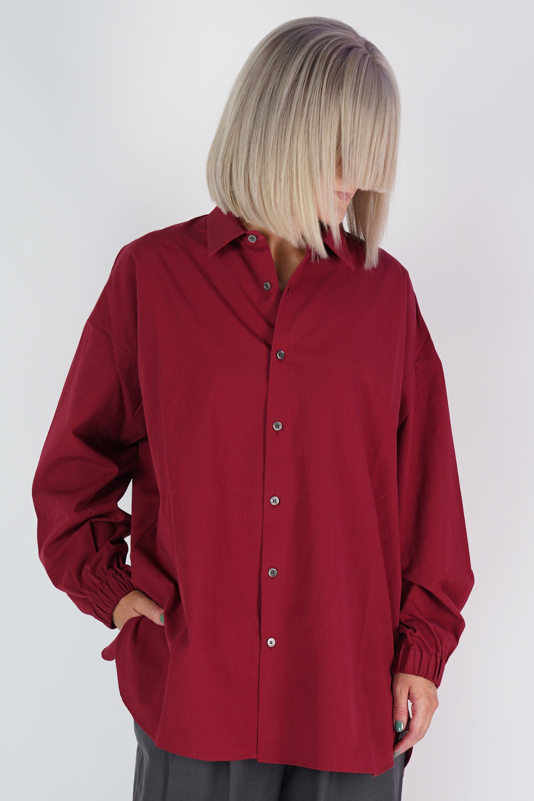 wine red dress shirt école de curiosités shirt sam wine red m