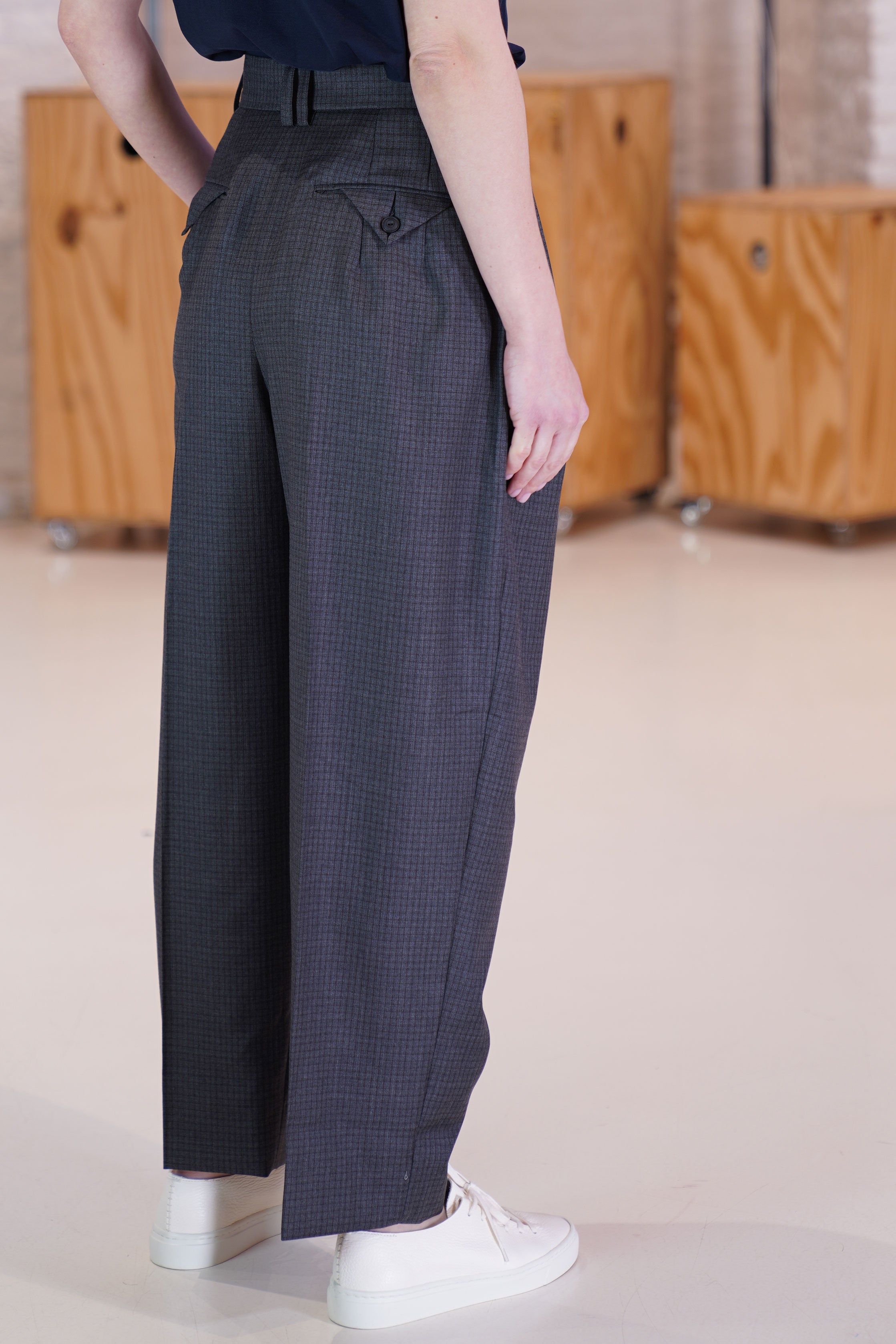 wool pants philip hubert mid grey check