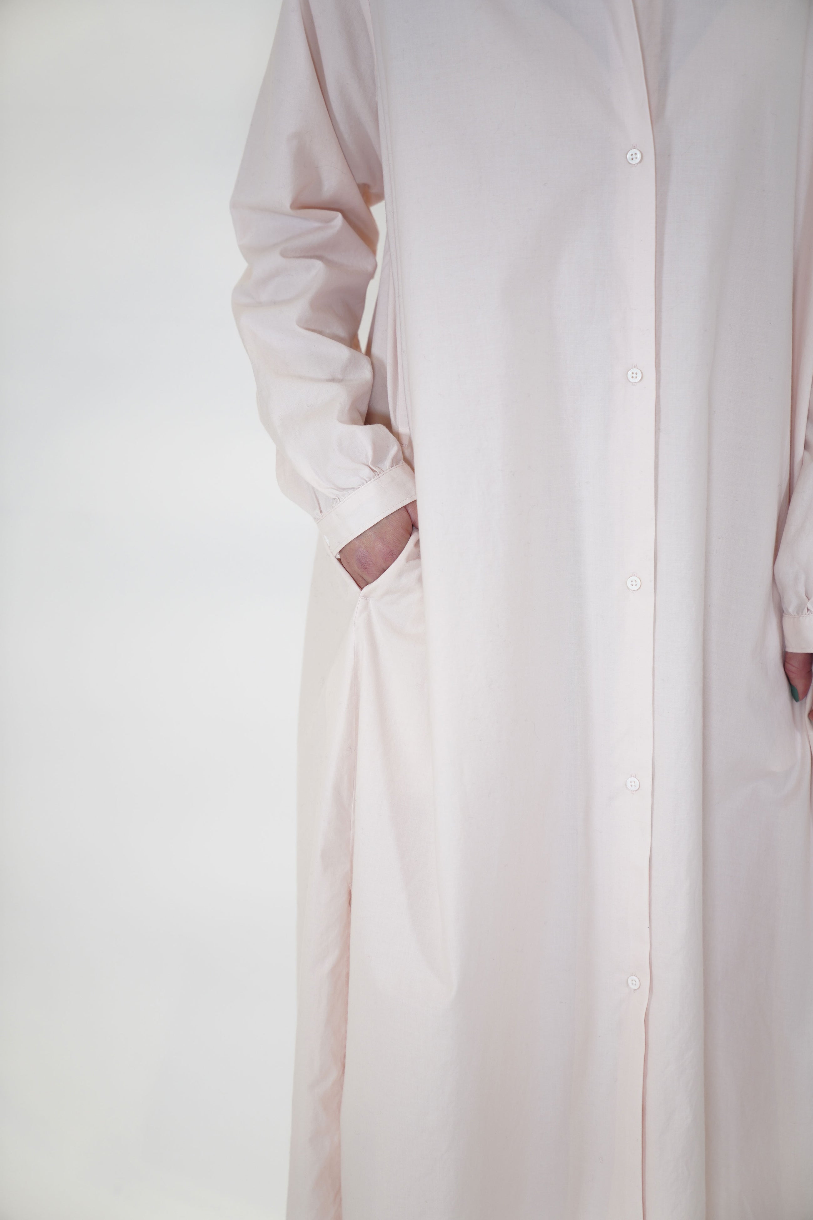 cotton cashmere simple shirt dress sakura