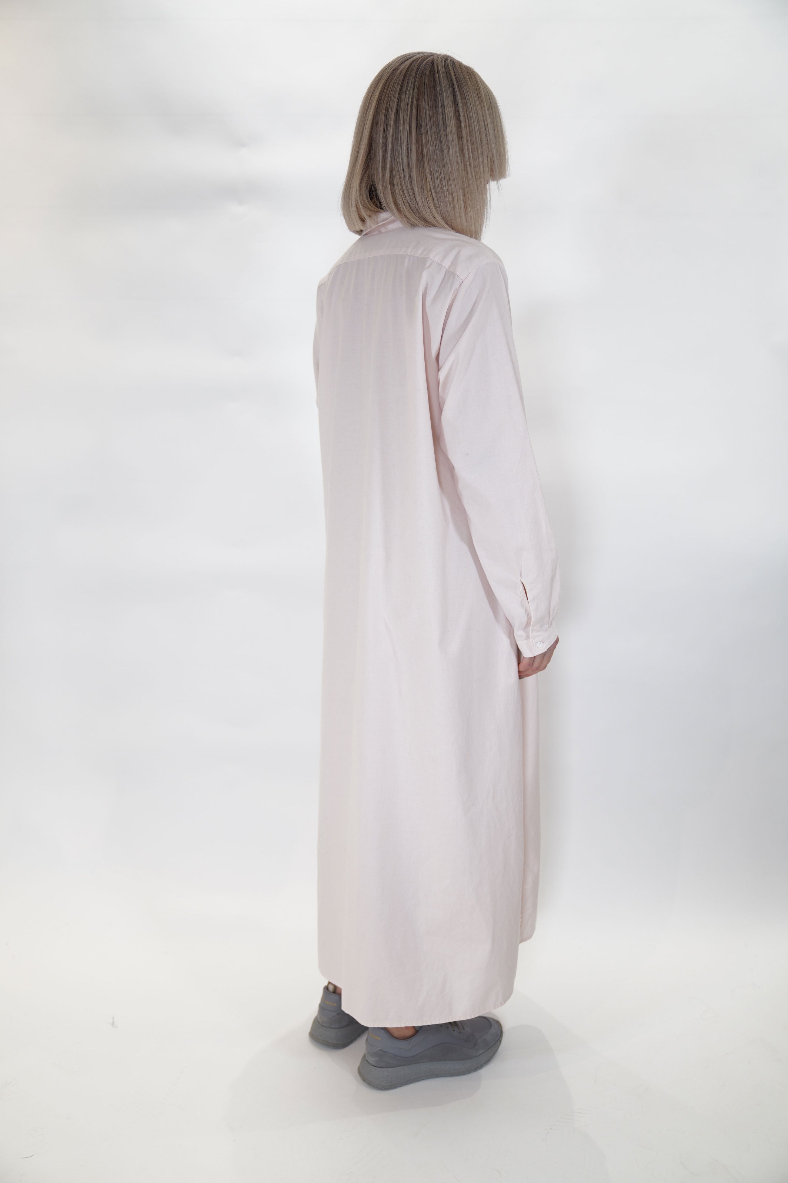 cotton cashmere simple shirt dress sakura