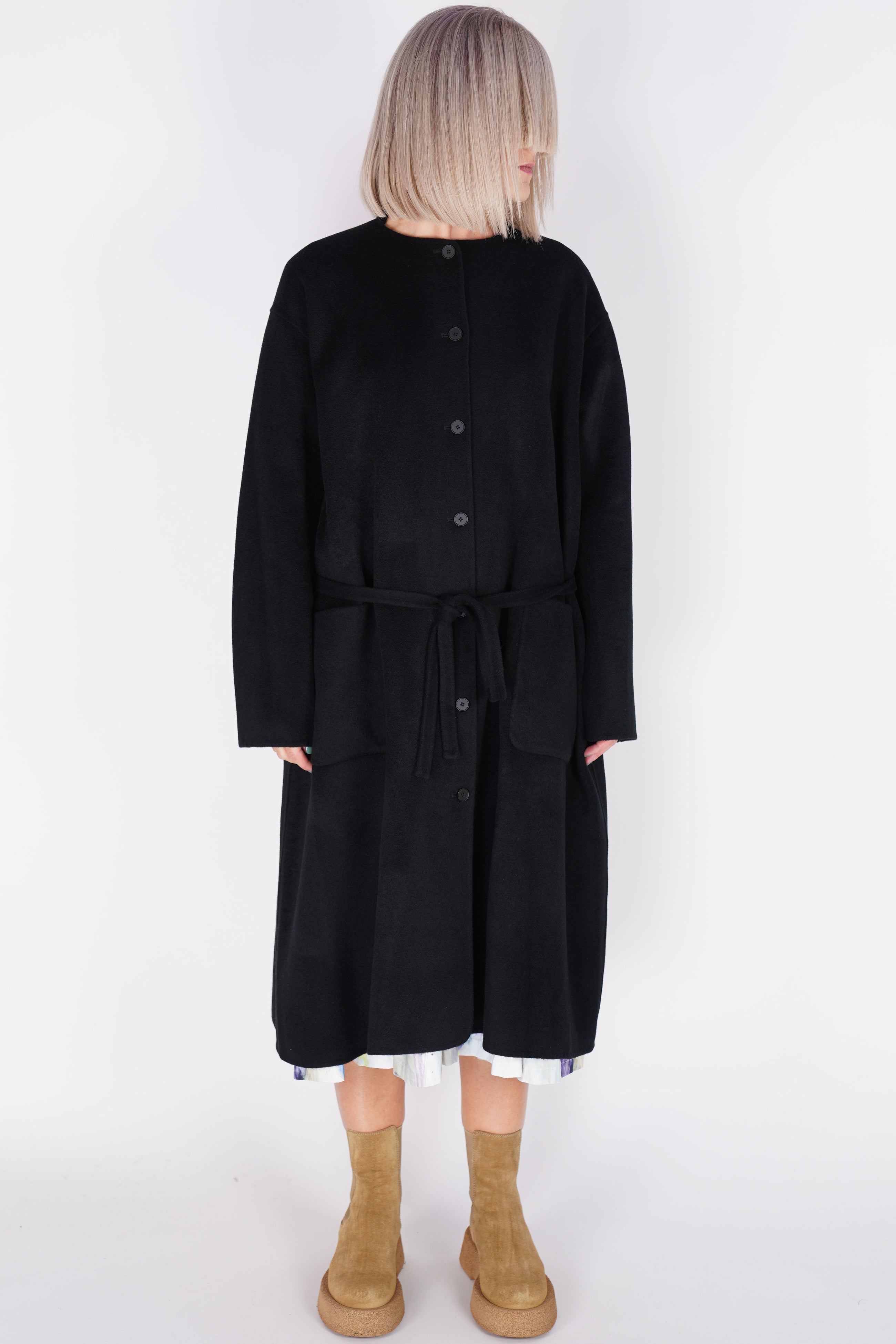 manuelle guibal cashmere coat shacash black