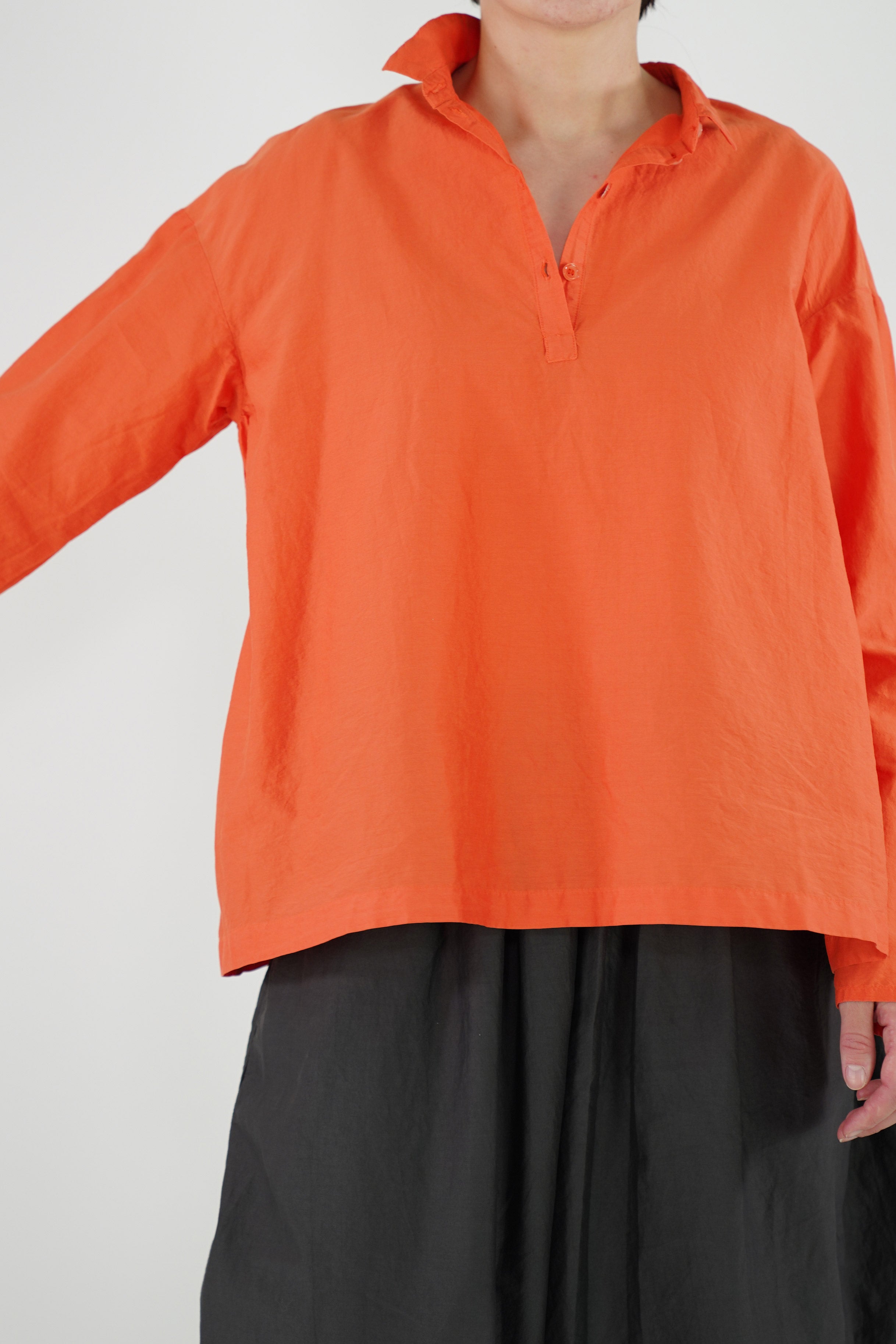cotton silk top yoyi orange mechanique