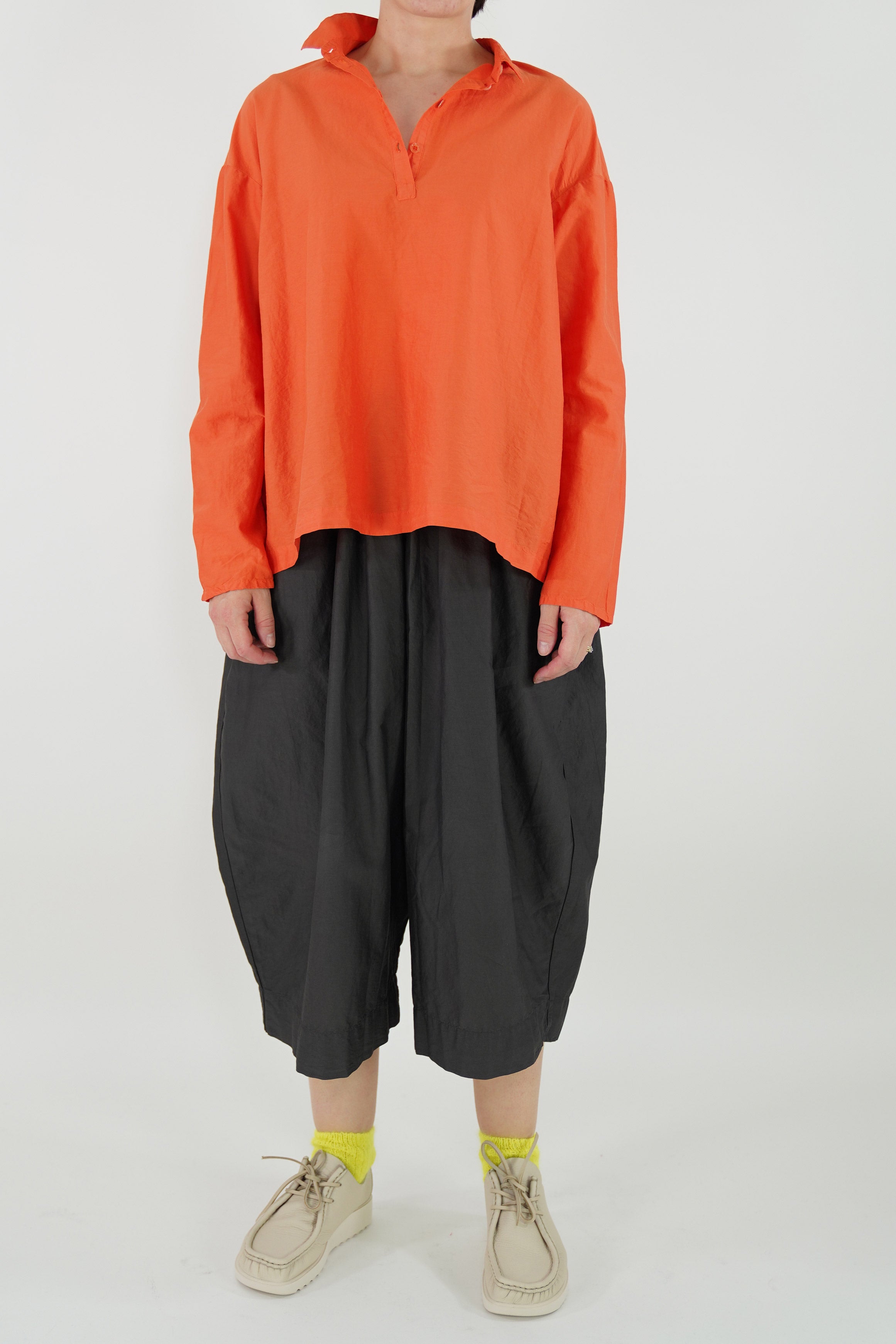 cotton silk top yoyi orange mechanique