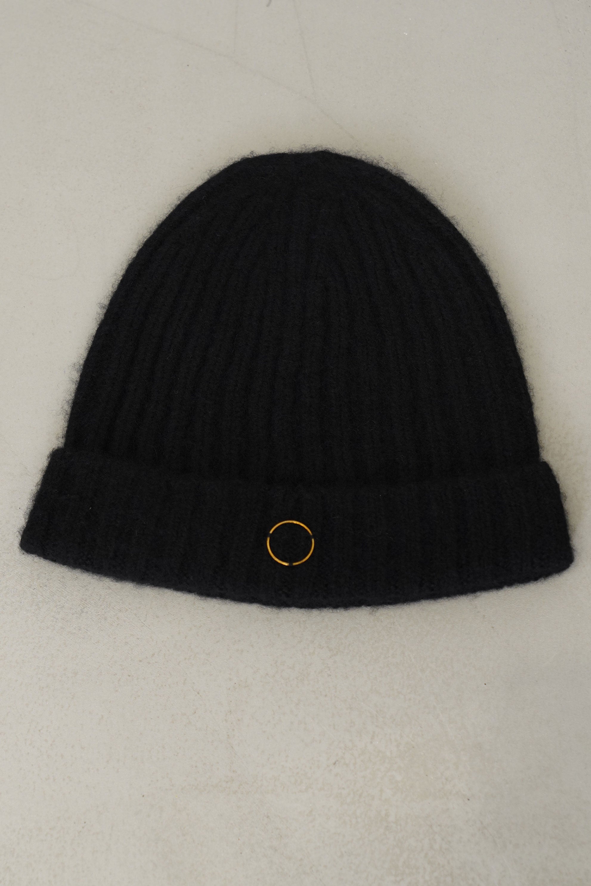 ribbed hat orb cashmere silk jet