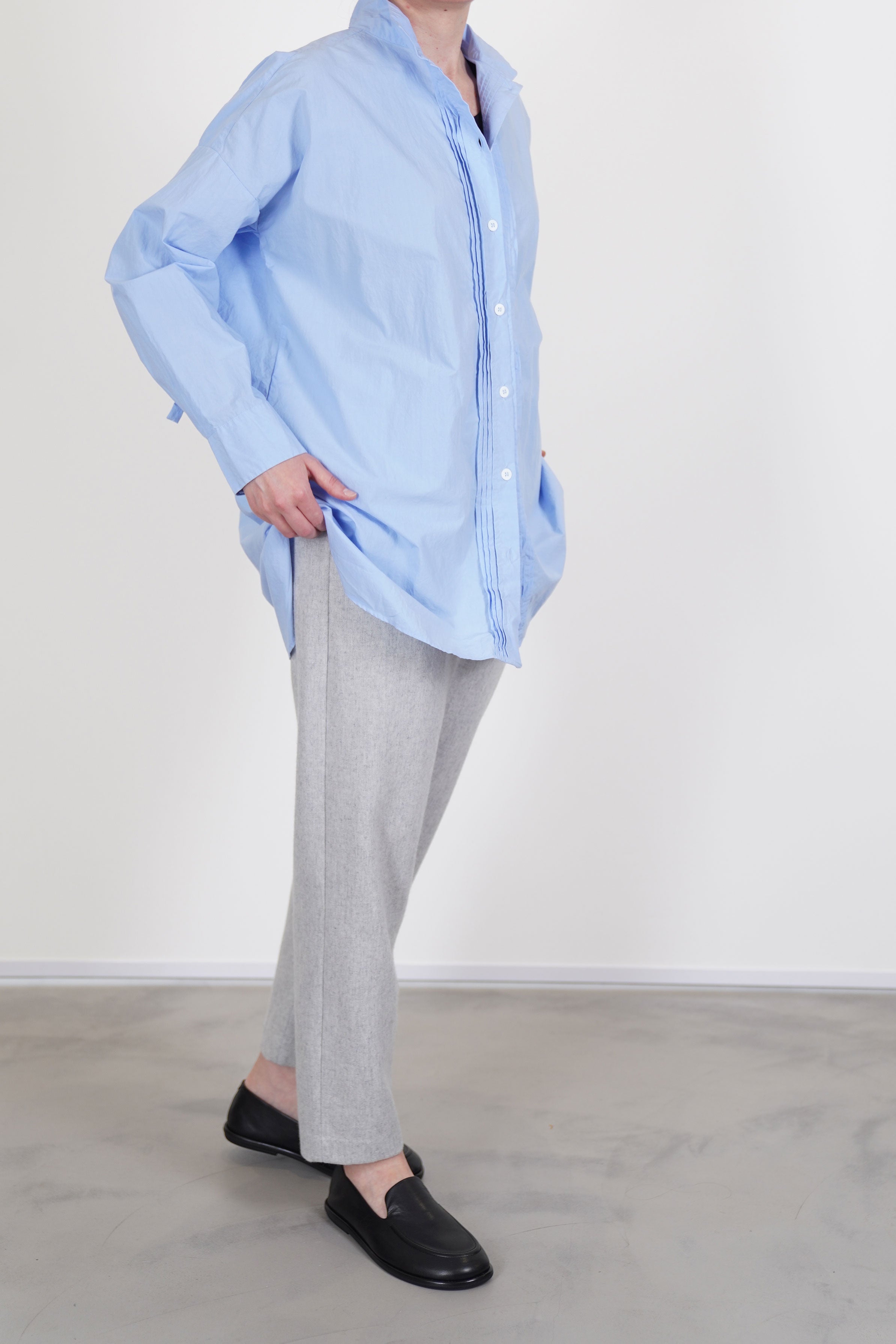 claudia long shirt powder blue