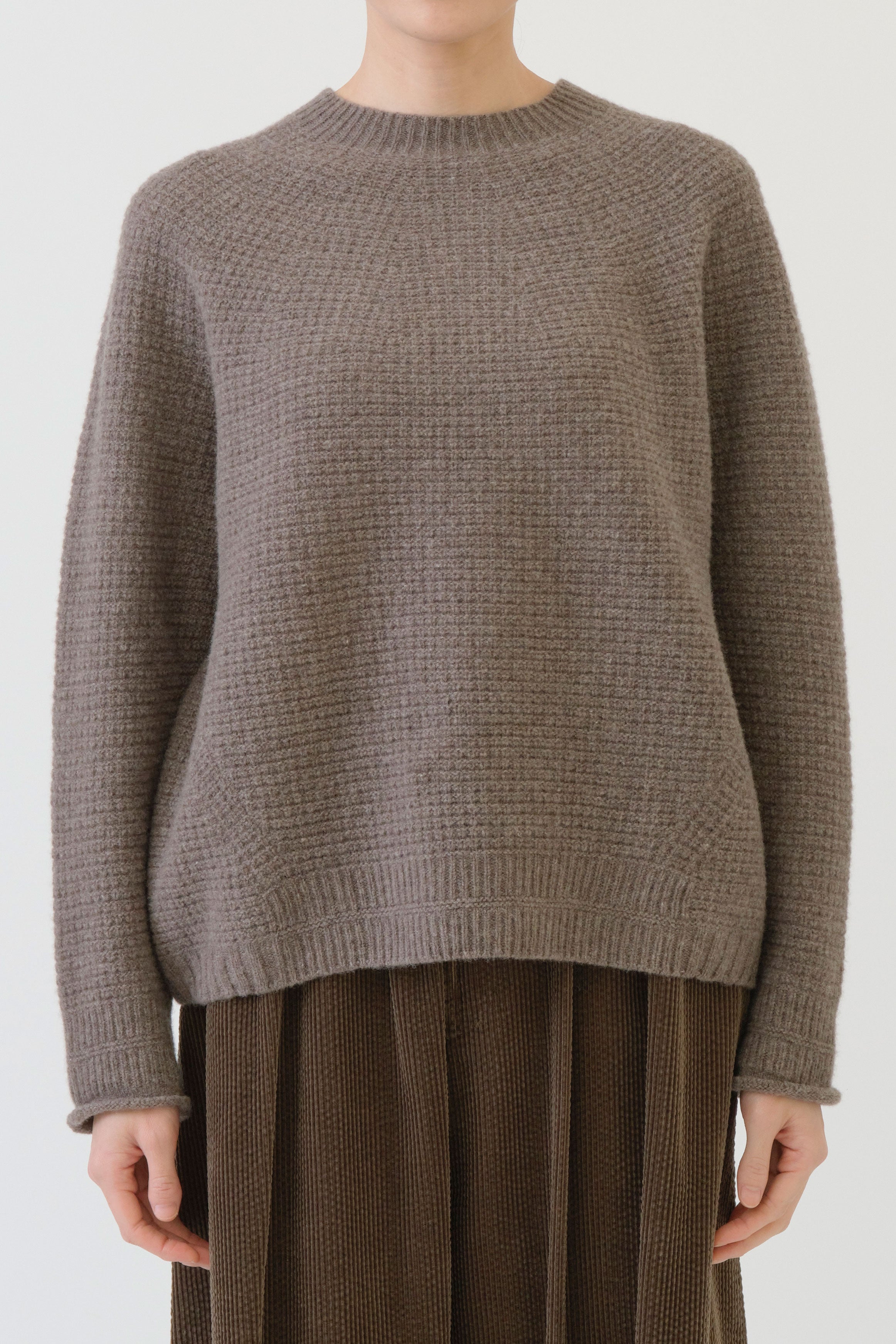 pas de calais wool pullover greige crafted in a soft and warm wool-cashmere blend.