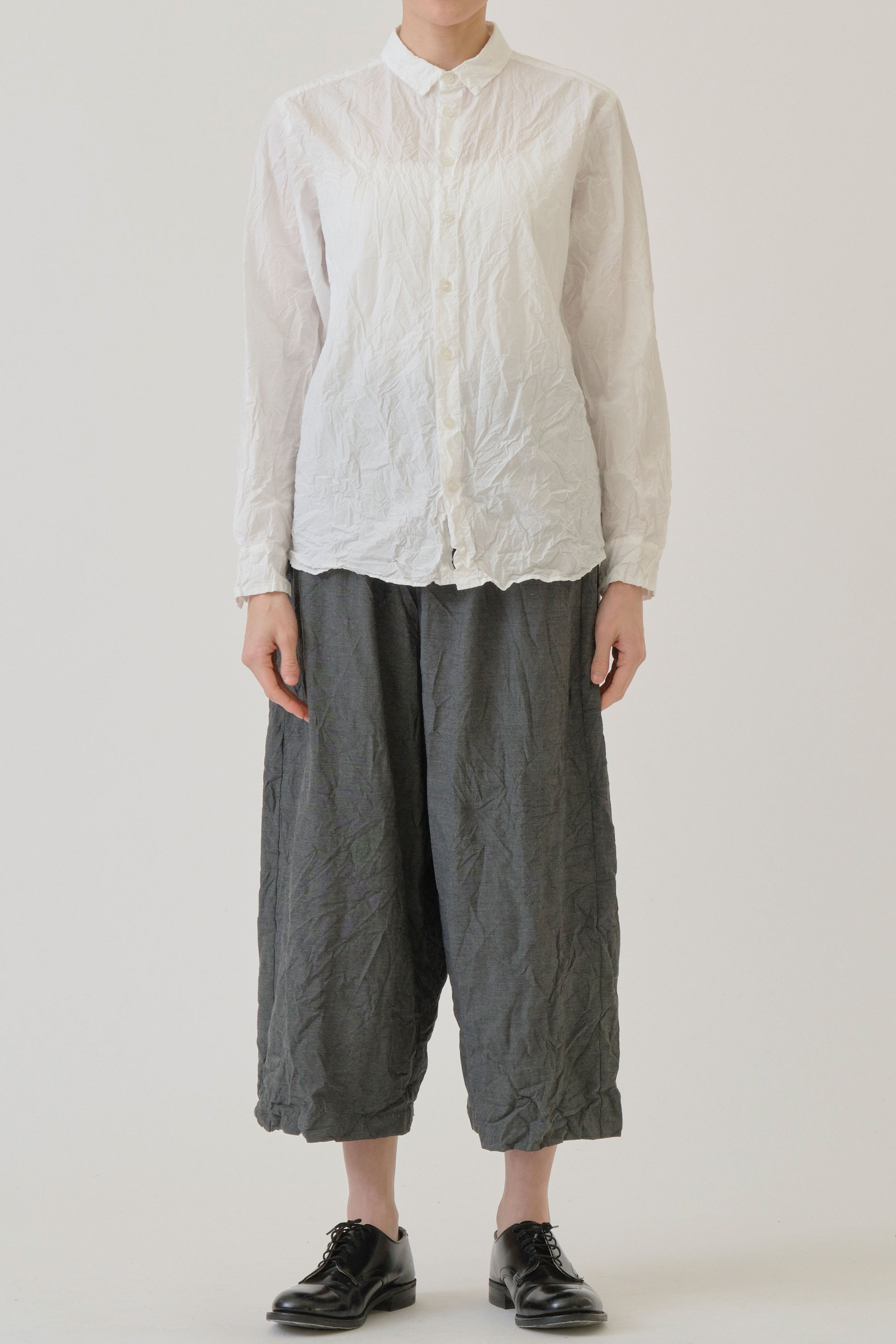 pas de calais cotton typewriter blouse white featuring a classic collar and button front opening