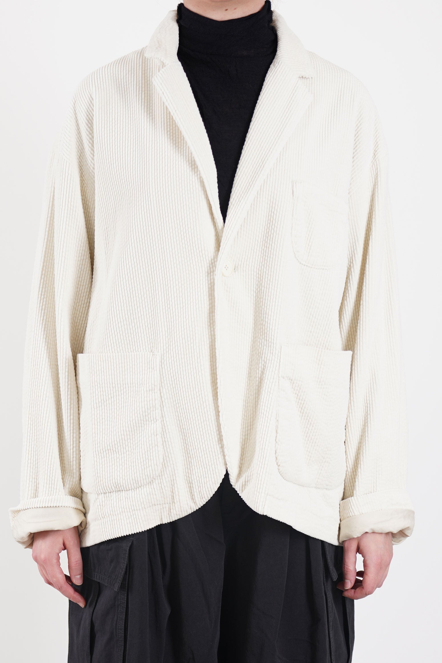 pas de calais corduroy tailored jacket ivory | carrousel the store