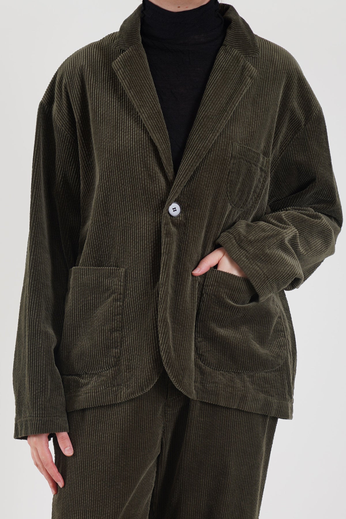 corduroy tailored jacket khaki