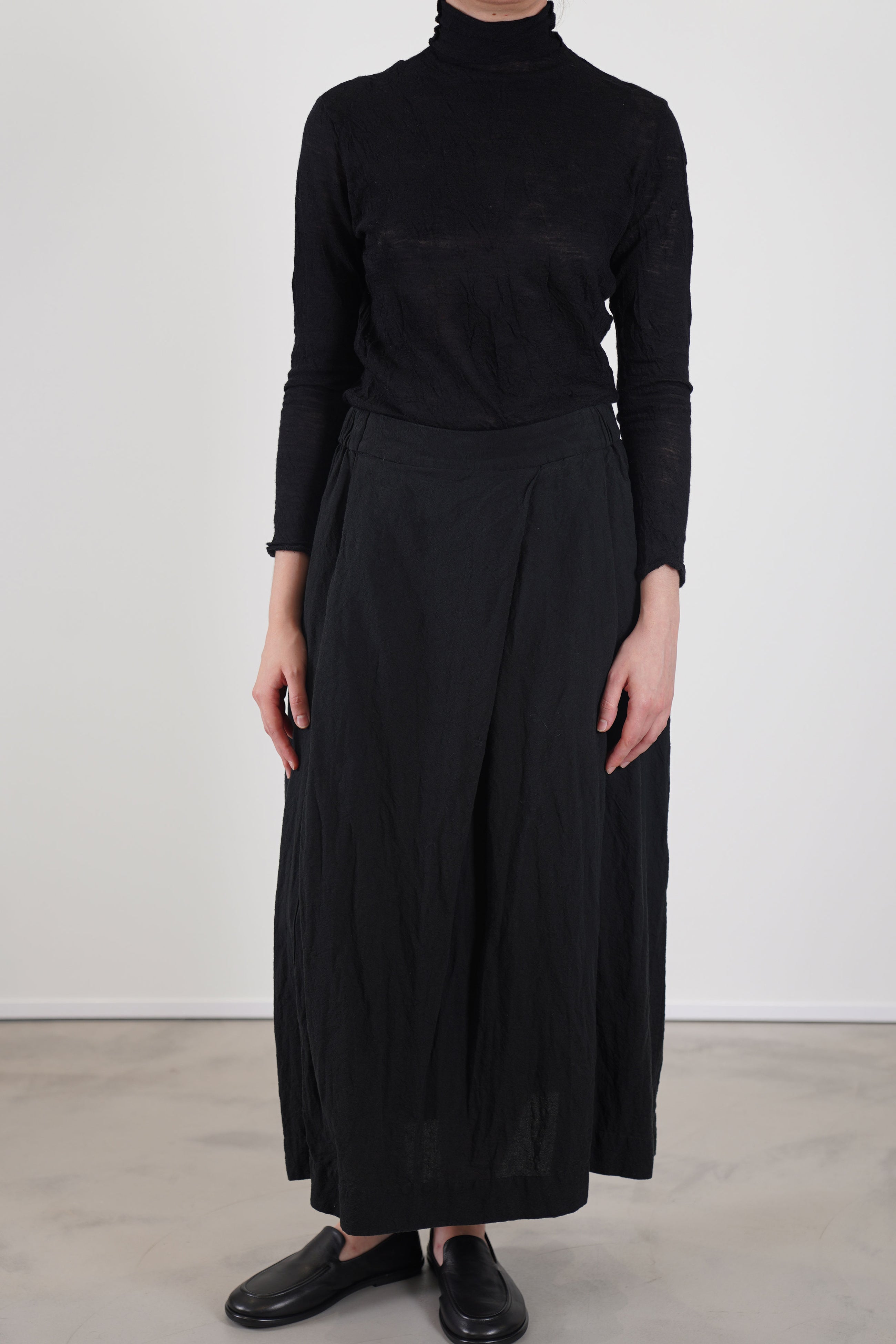 natural washed skirt black