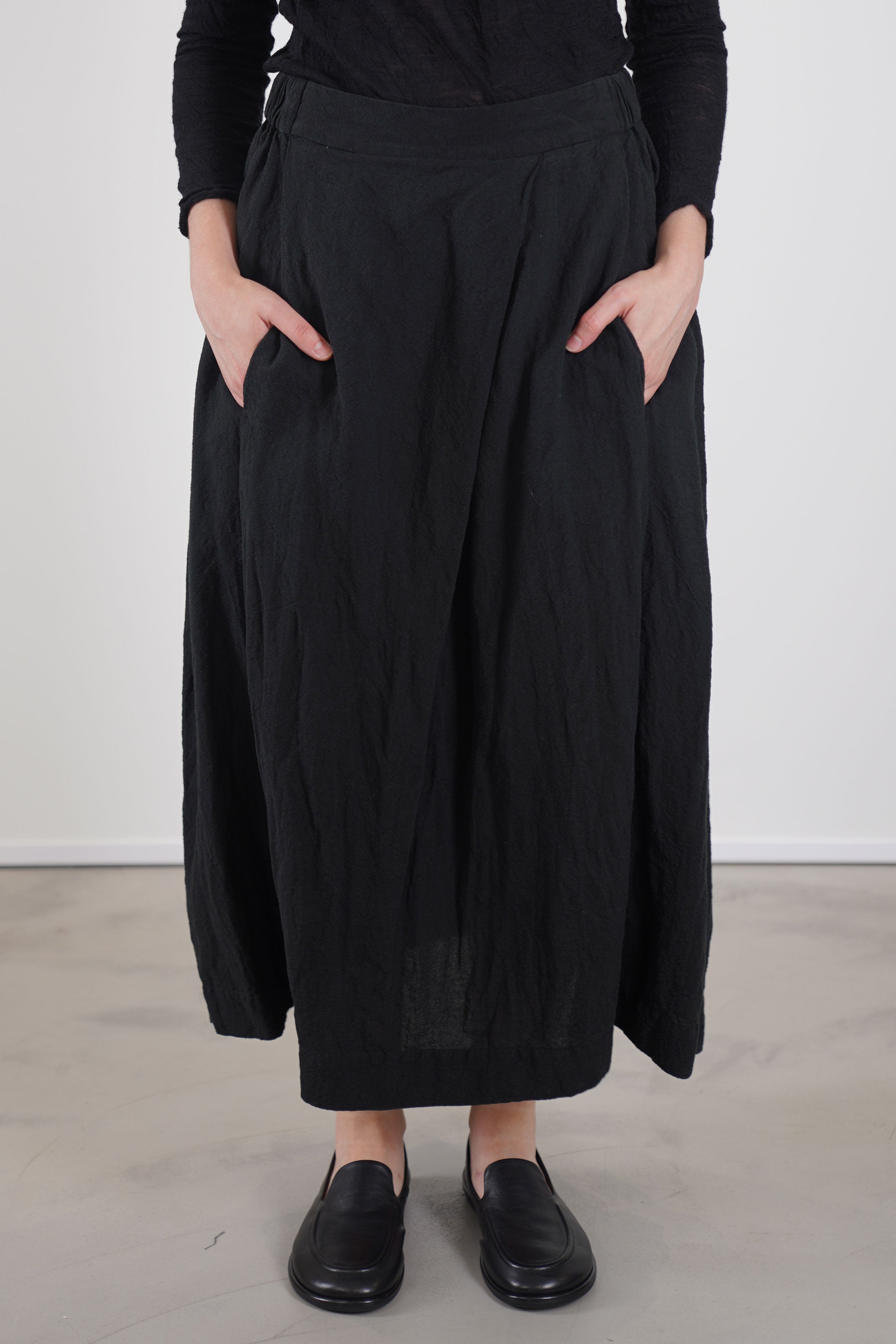 natural washed skirt black