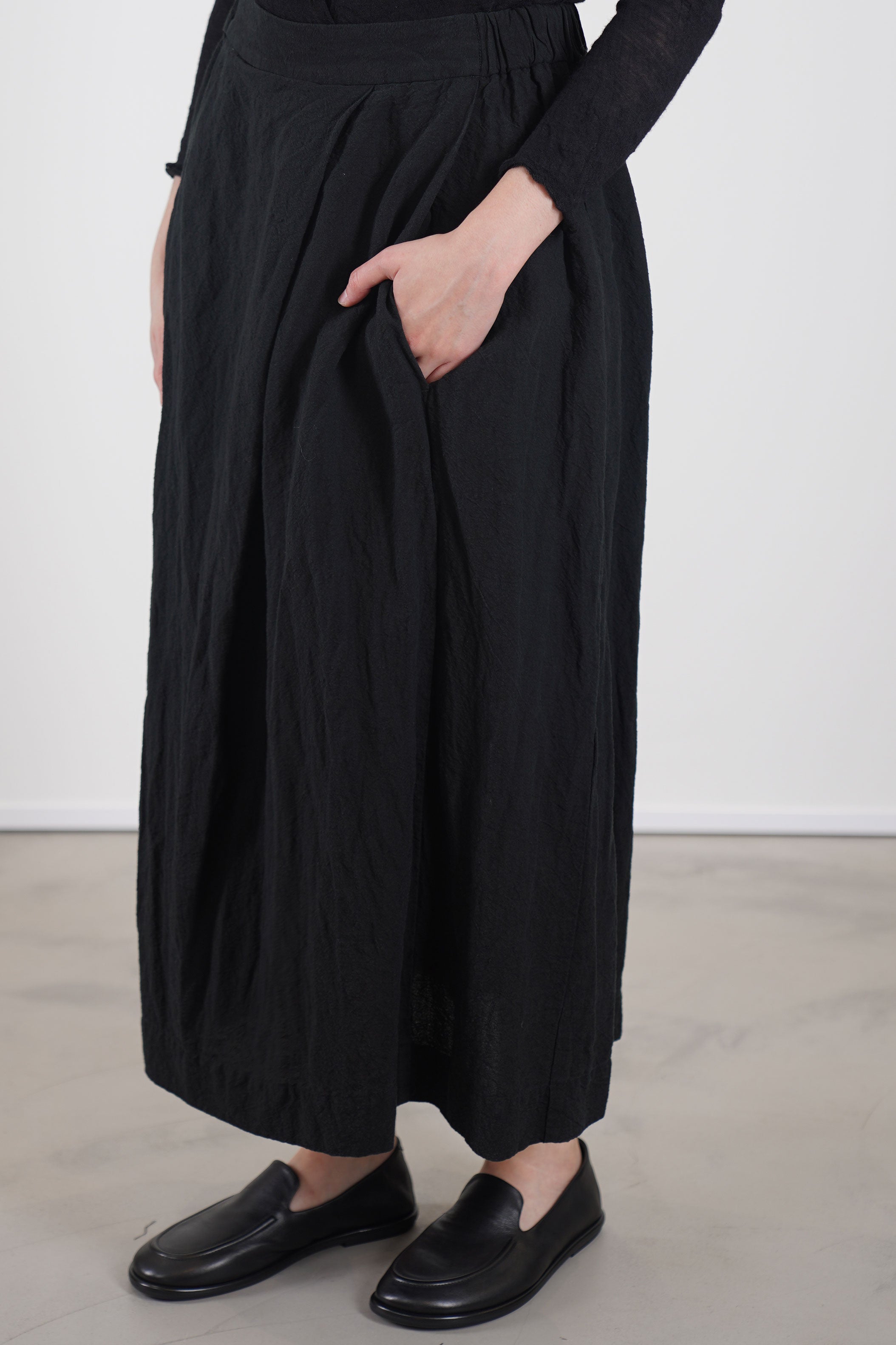natural washed skirt black