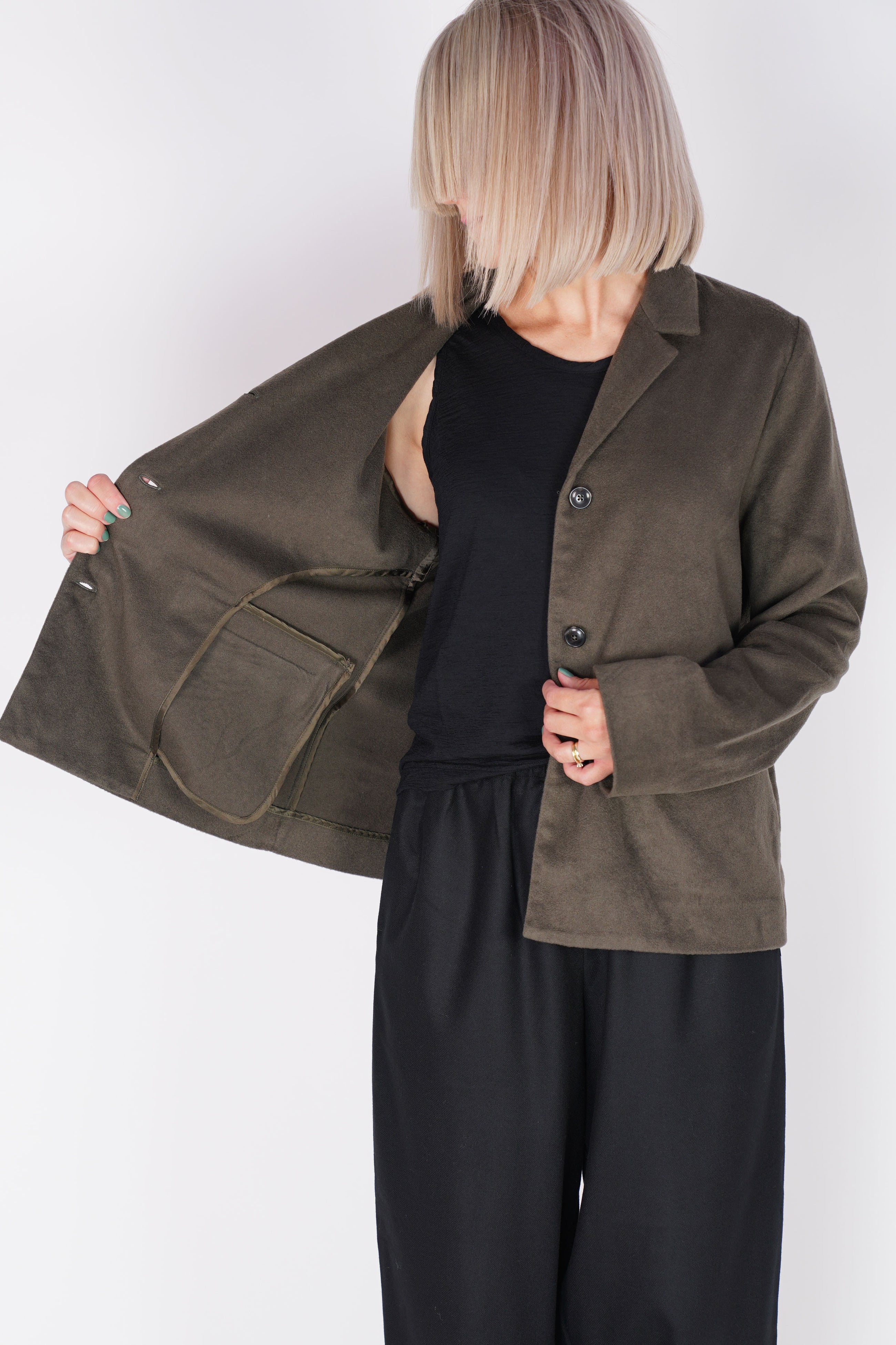 cashmere blazer moss