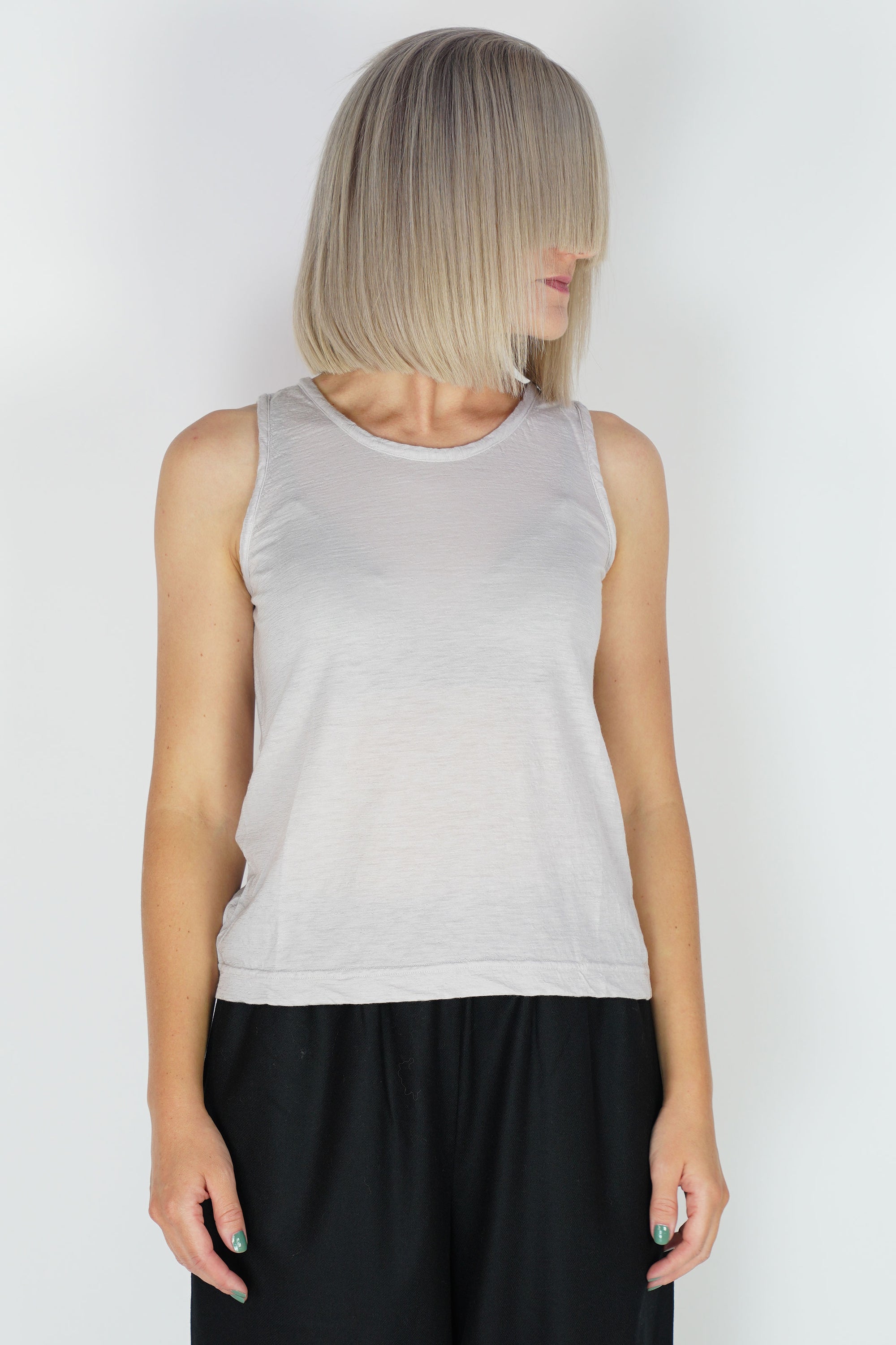 cashmere sleeveless top sand