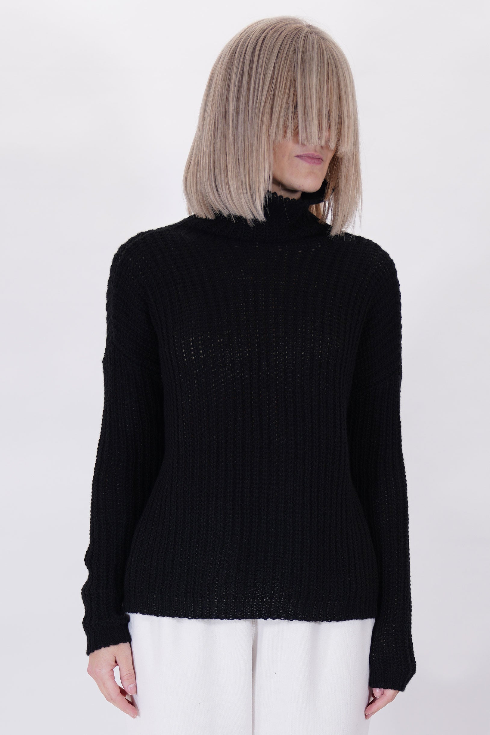 cashmere turtleneck knit black