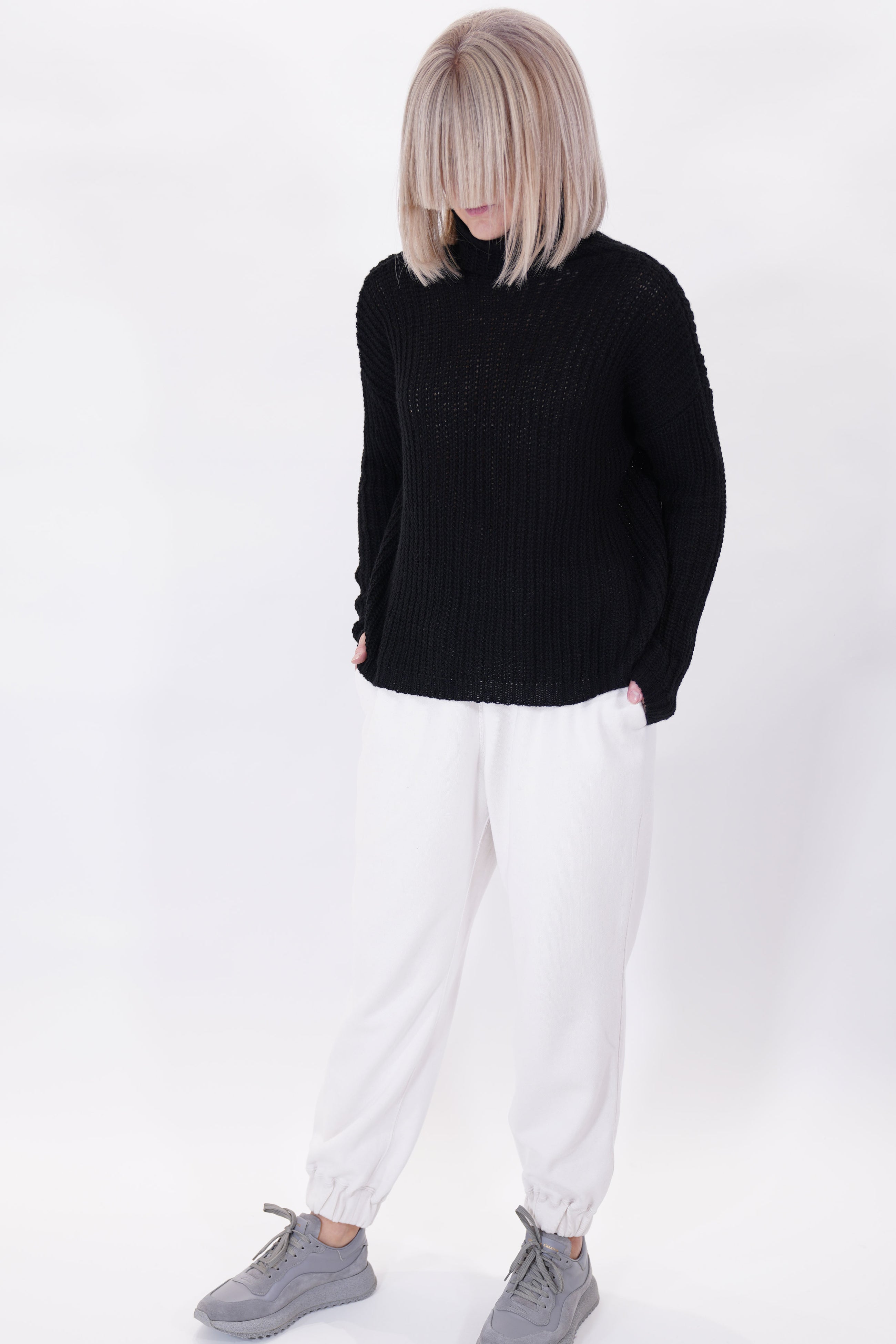 cashmere turtleneck knit black