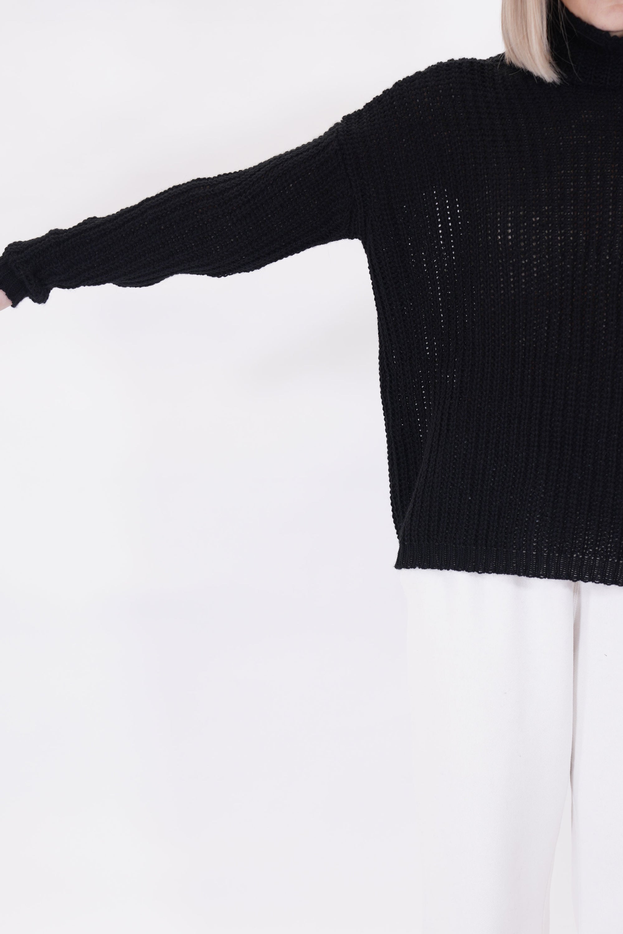 cashmere turtleneck knit black