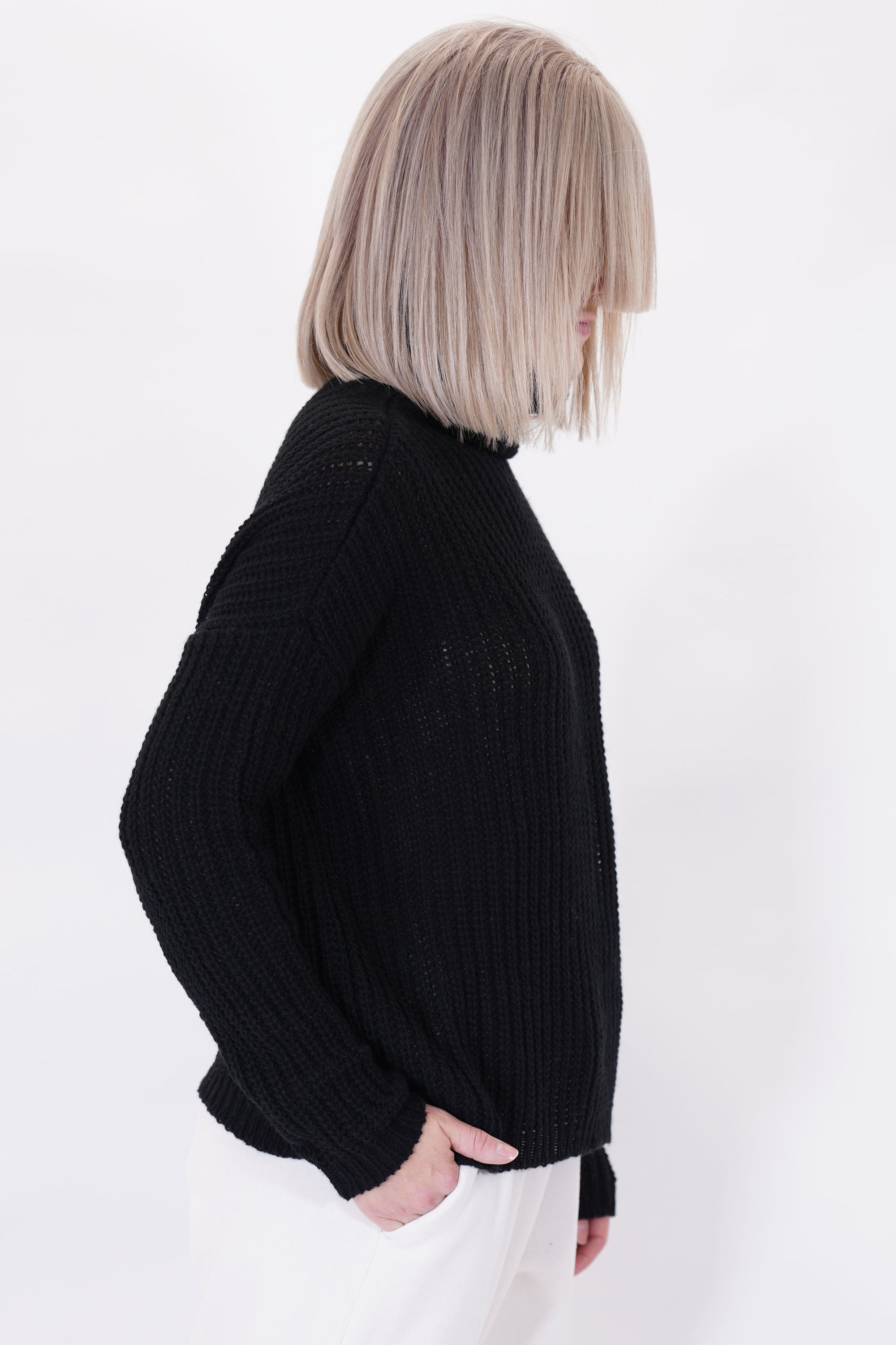 cashmere turtleneck knit black