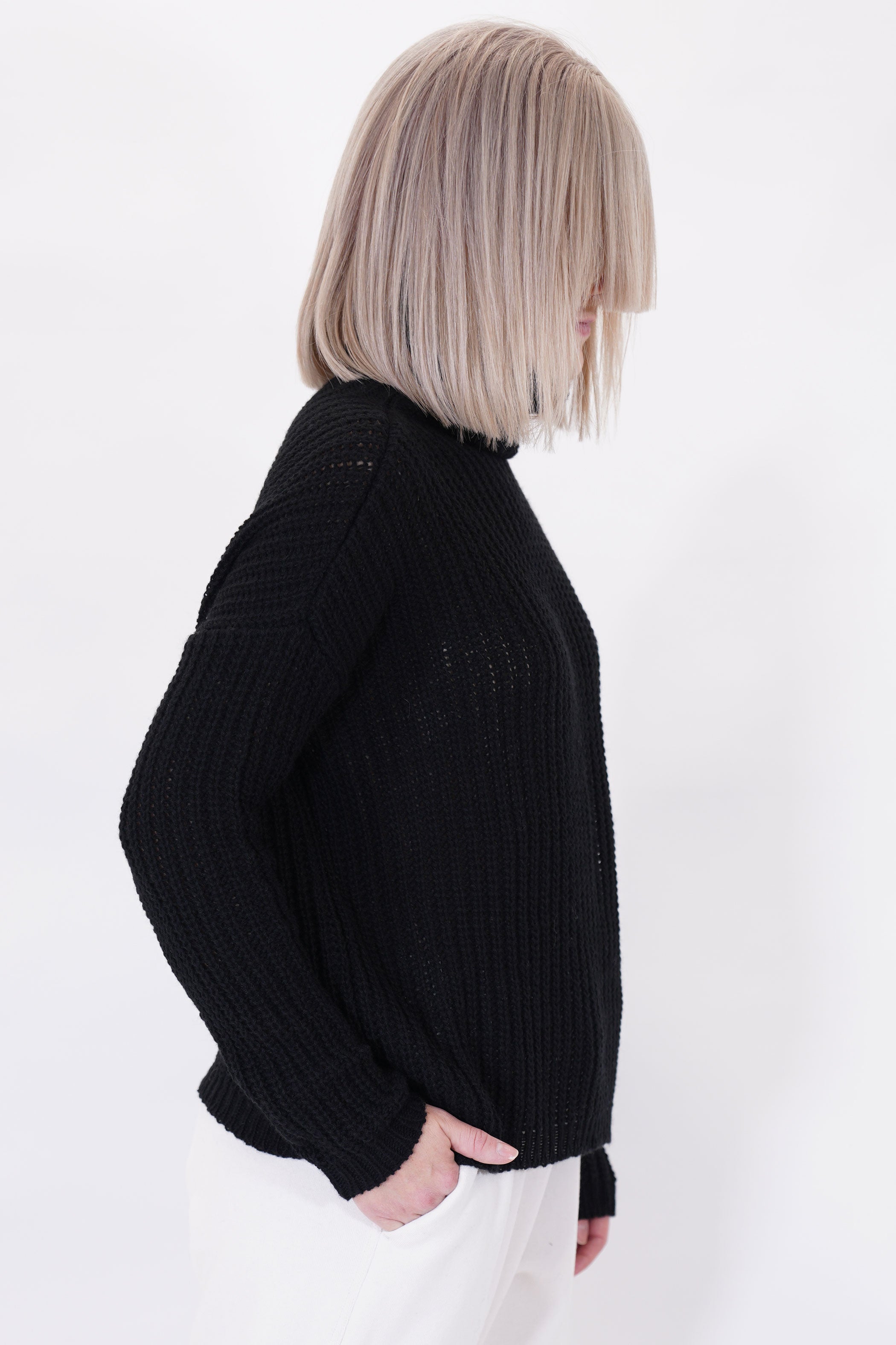 cashmere turtleneck knit black