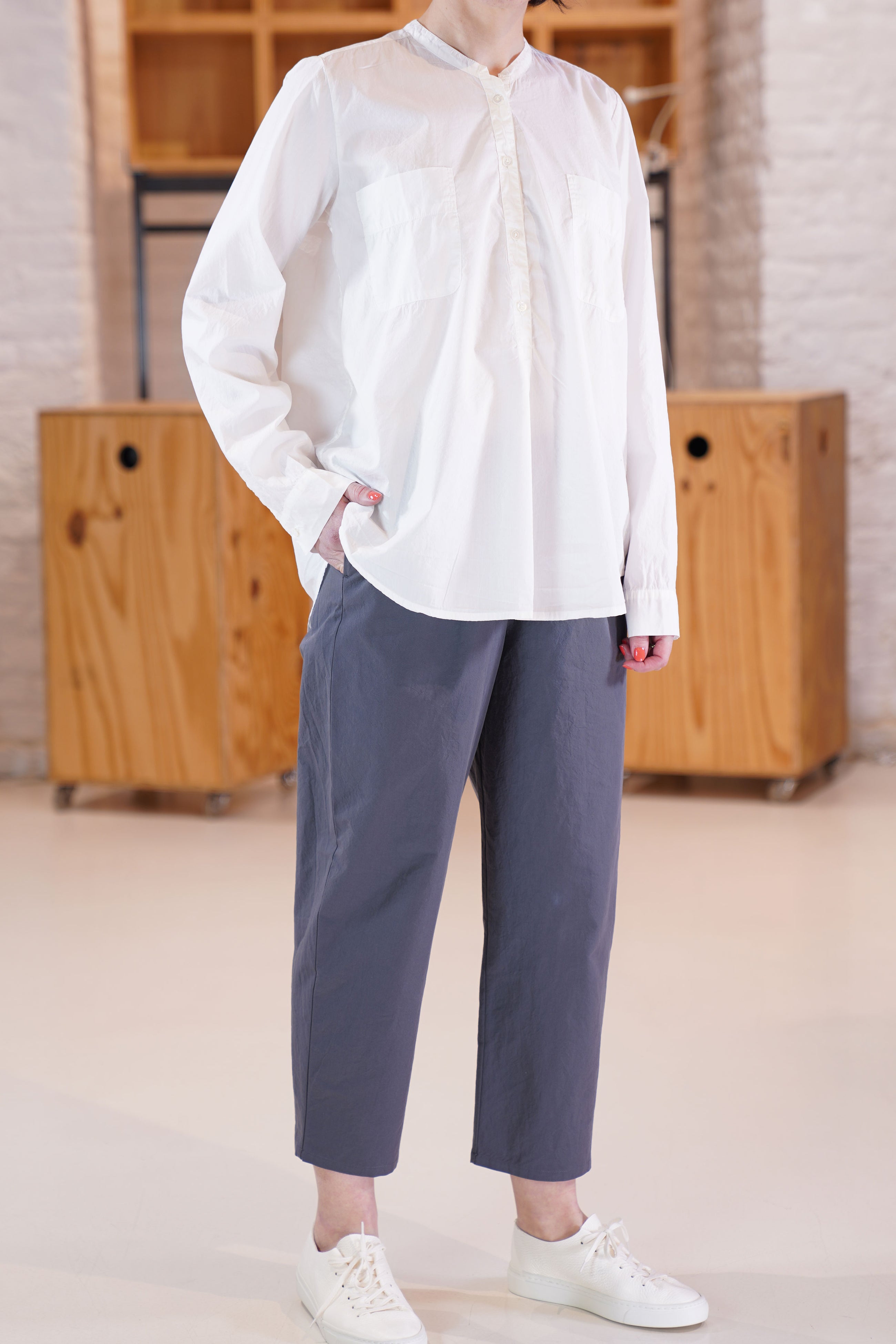 cotton and silk shirt white