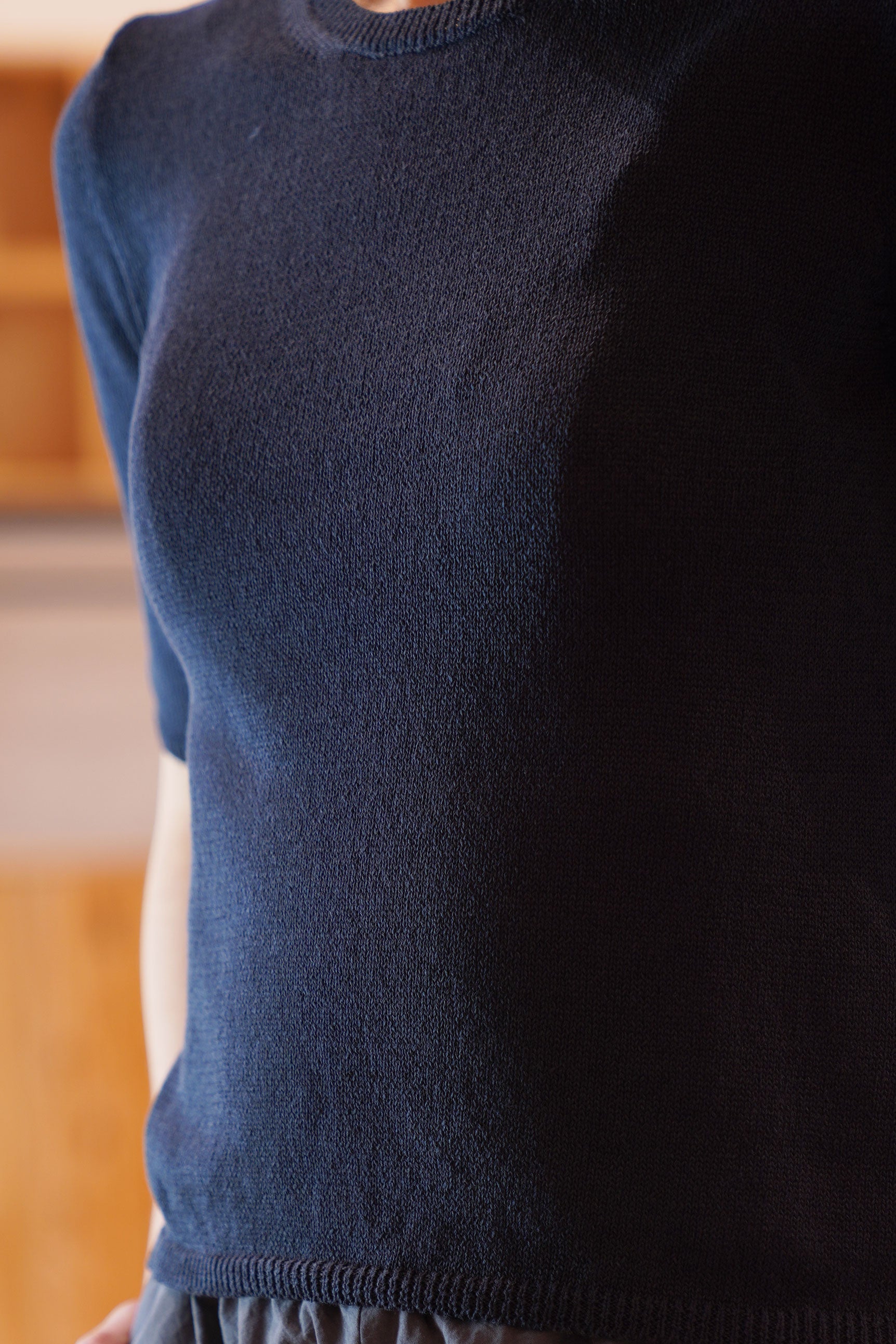 cotton and silk sweater indigo