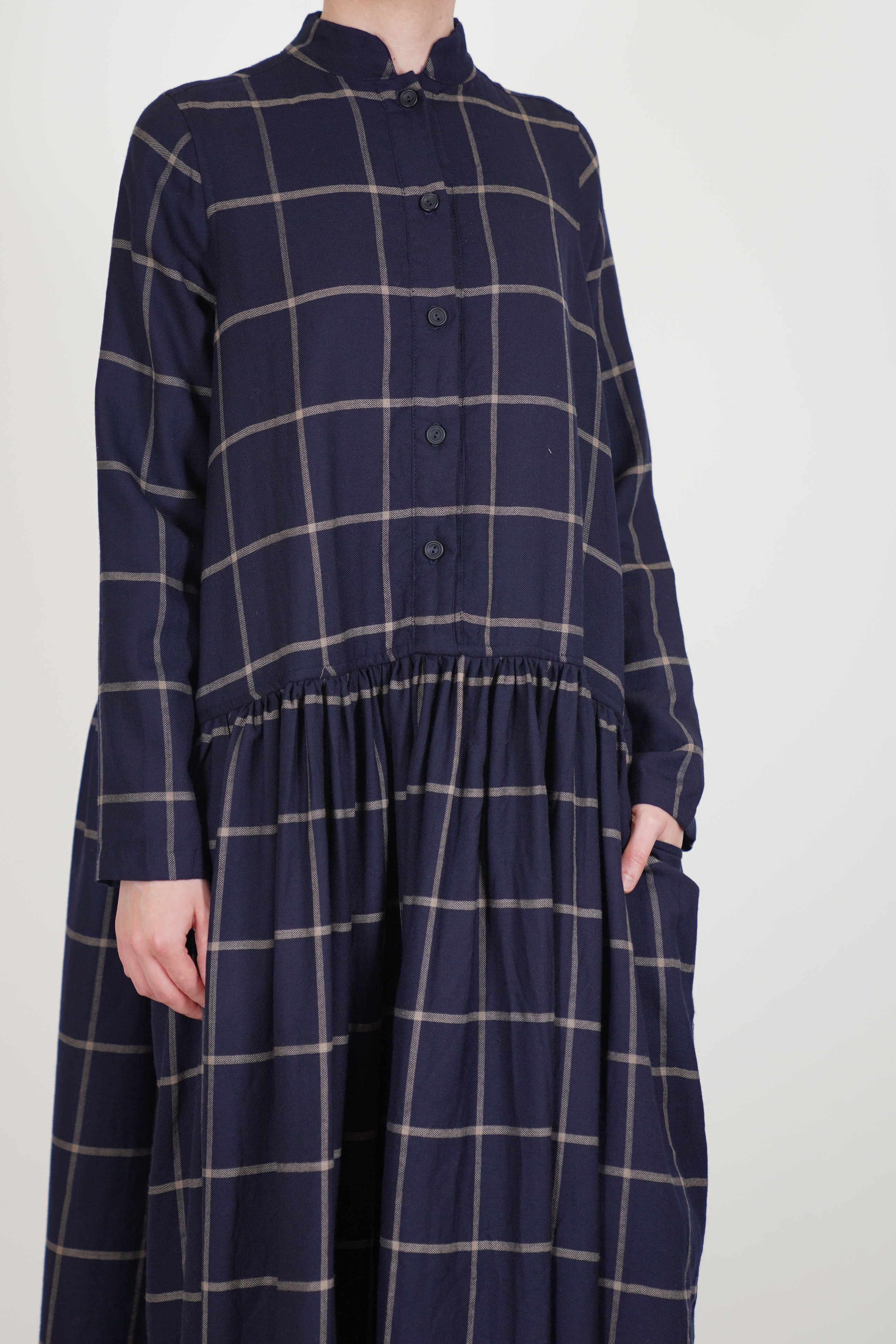d dress wool fine check blue