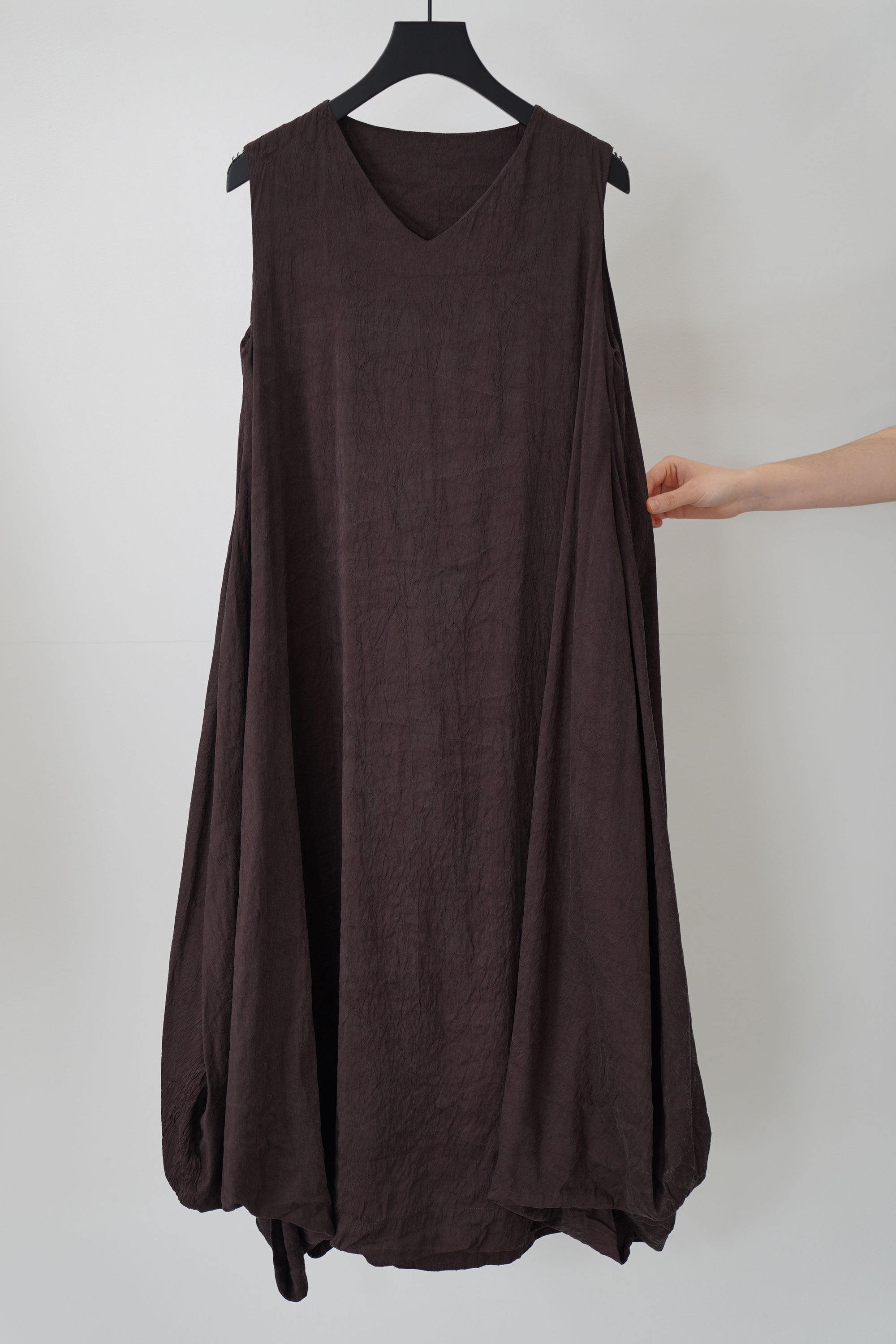 dress o dupion silk brown