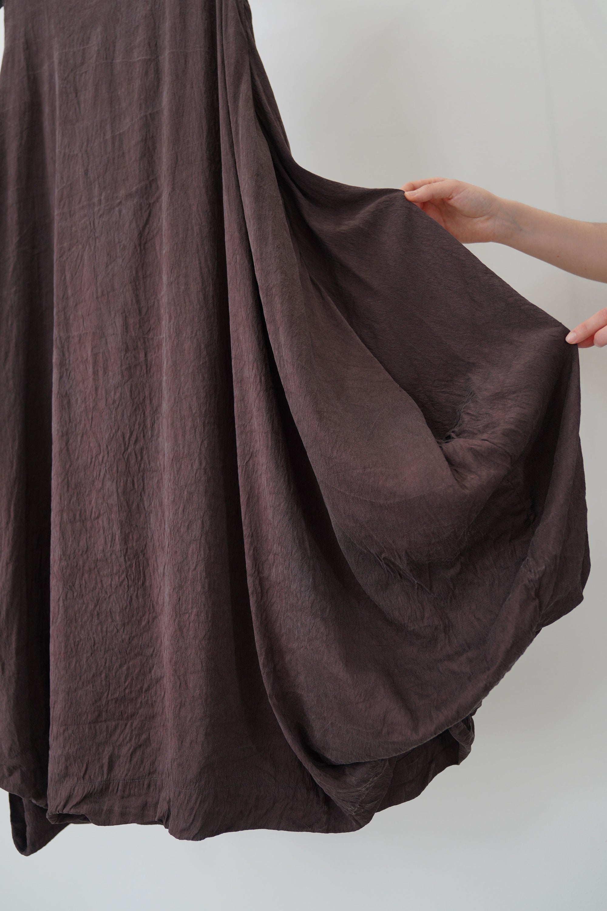 dress o dupion silk brown