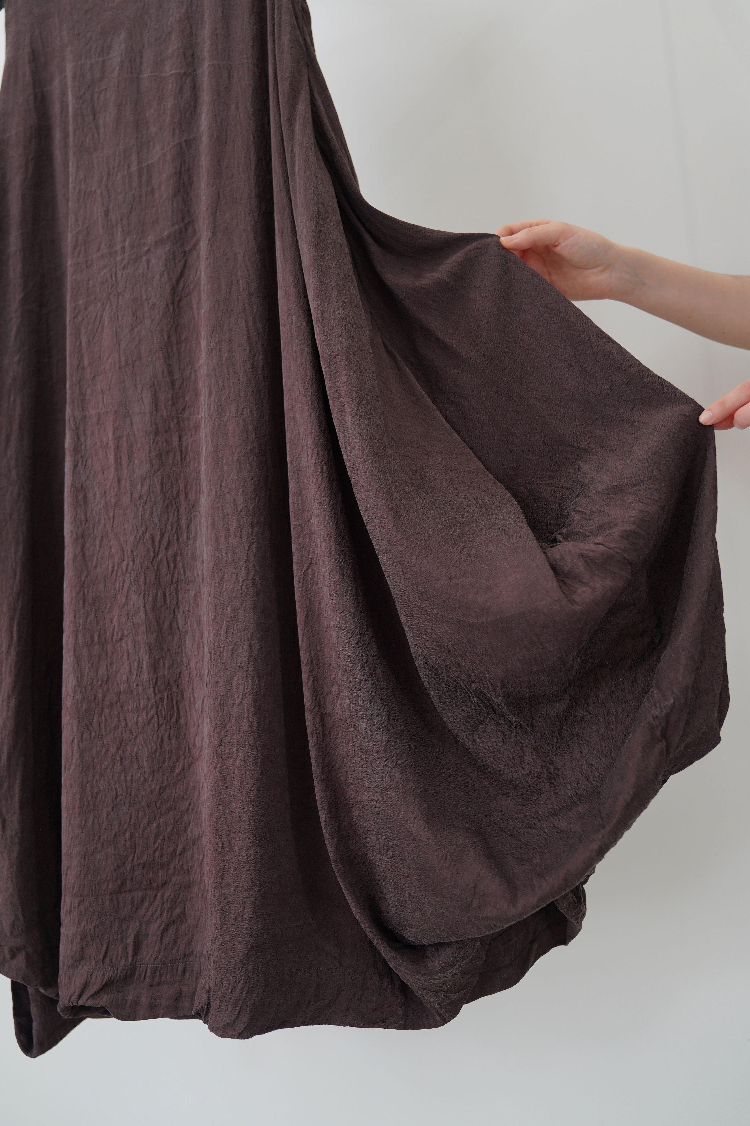 dress o dupion silk brown