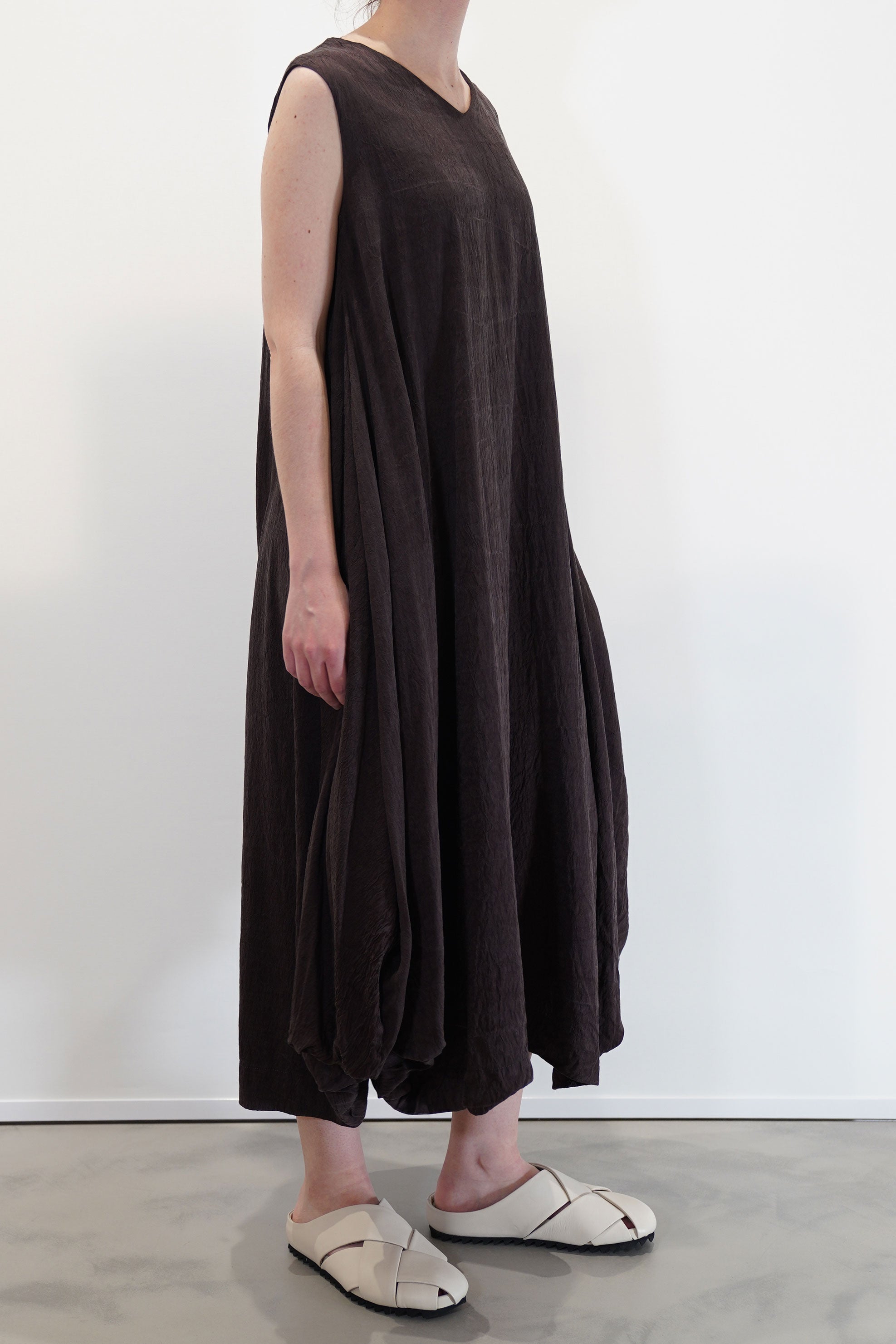 dress o dupion silk brown