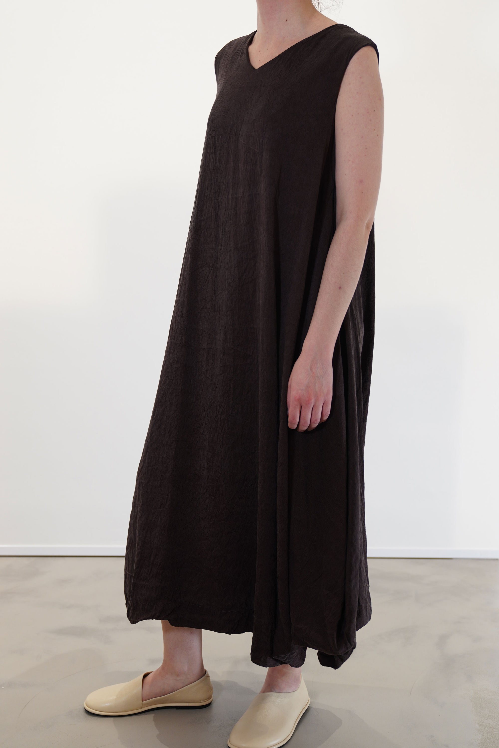 dress o dupion silk brown