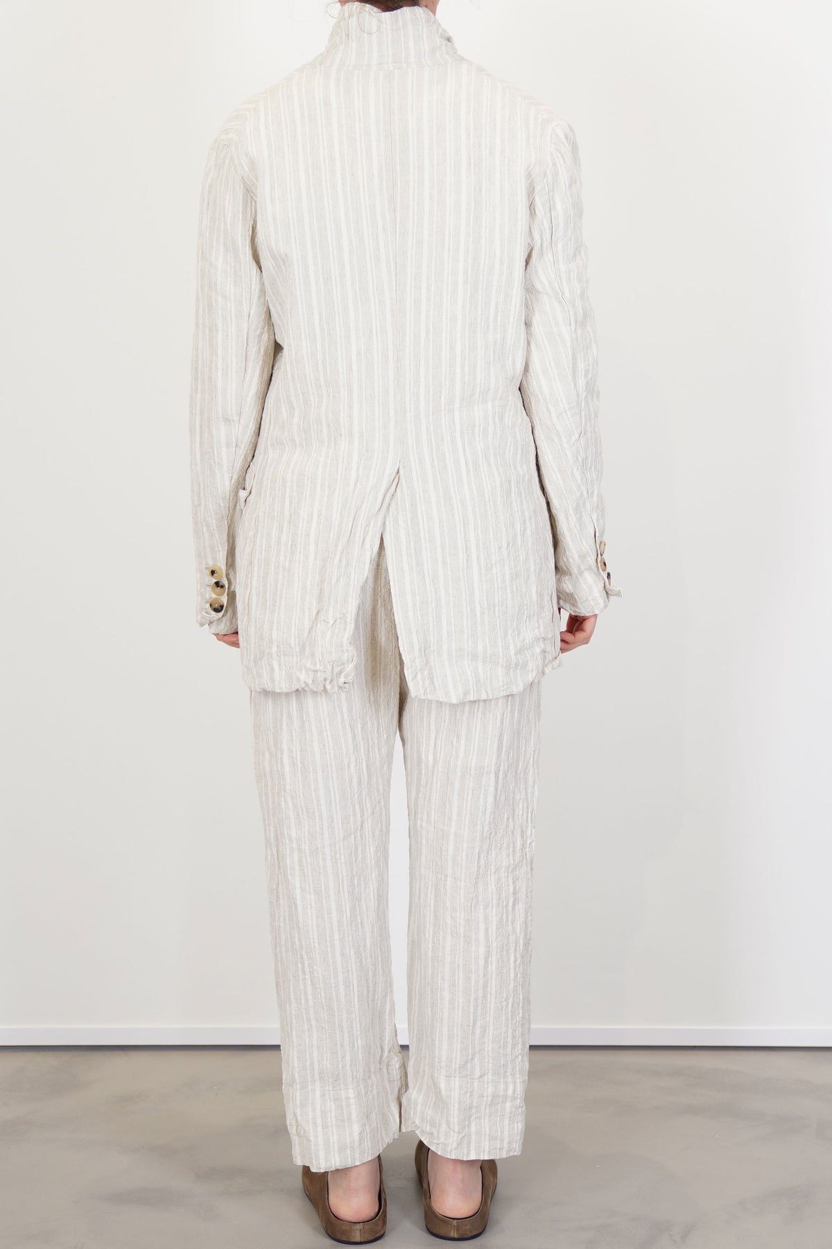 fractus jacket self stripe linen natural