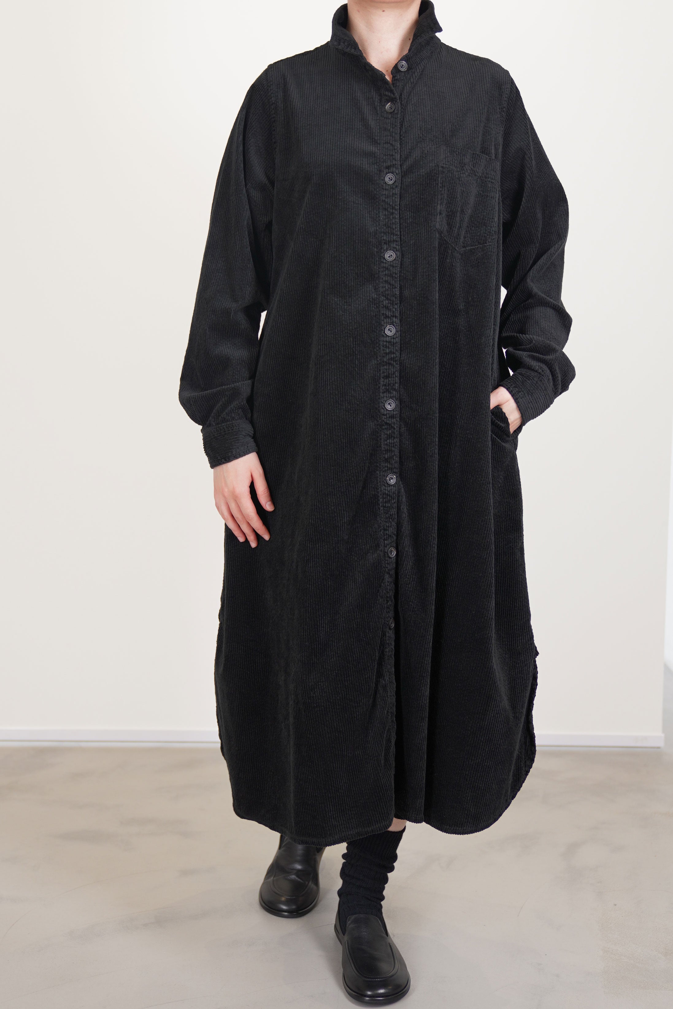 shirt dress cashmere corduroy black