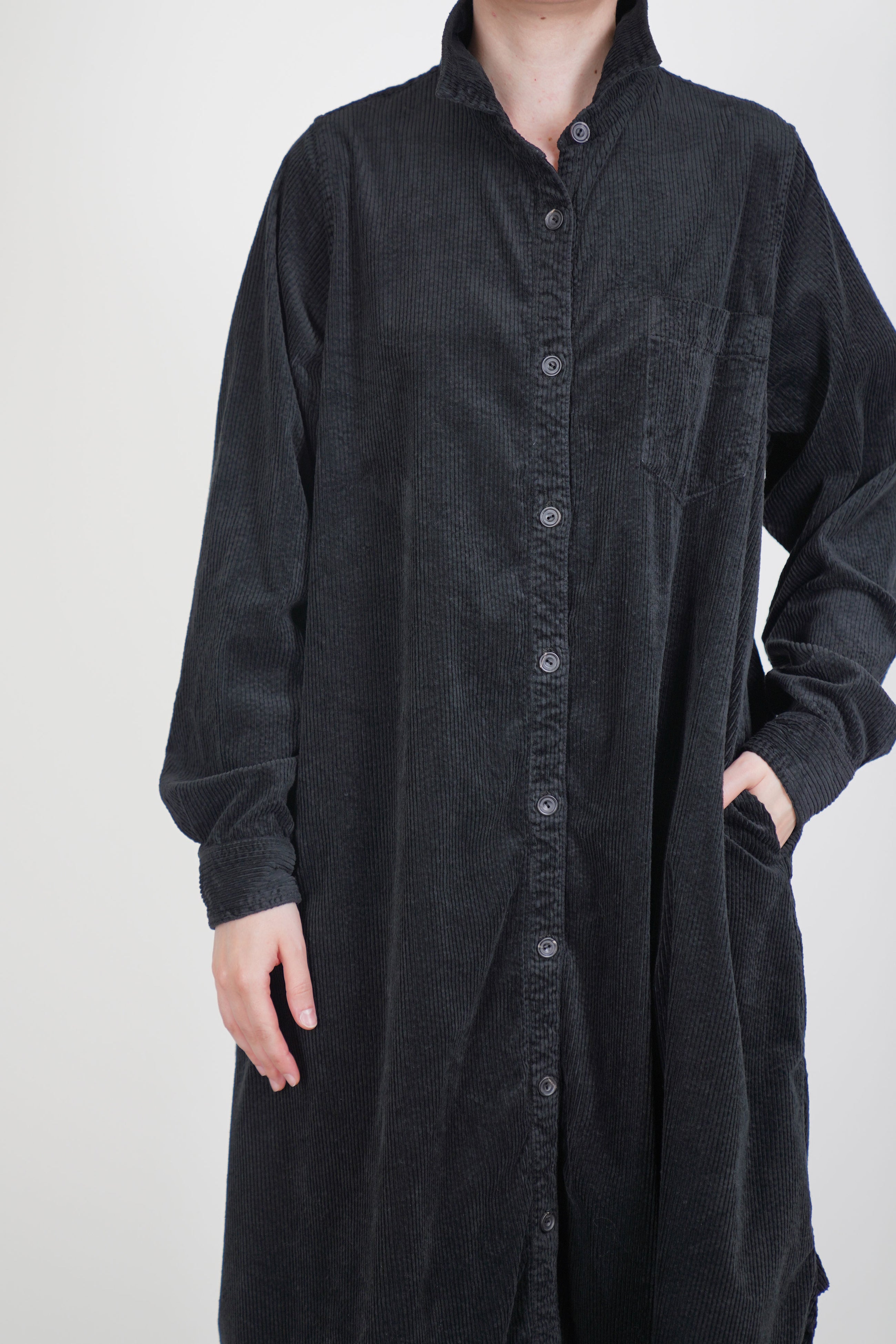 shirt dress cashmere corduroy black