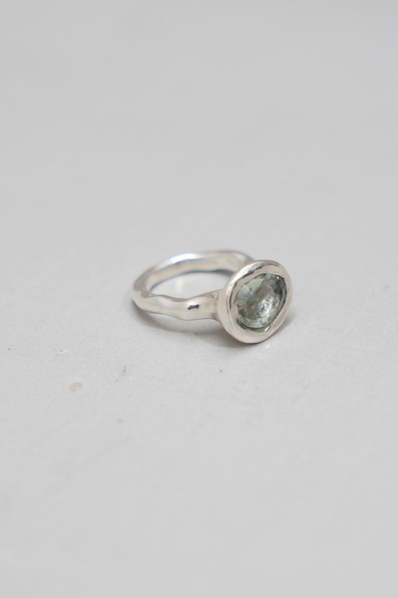blaze ring silver prasiolite