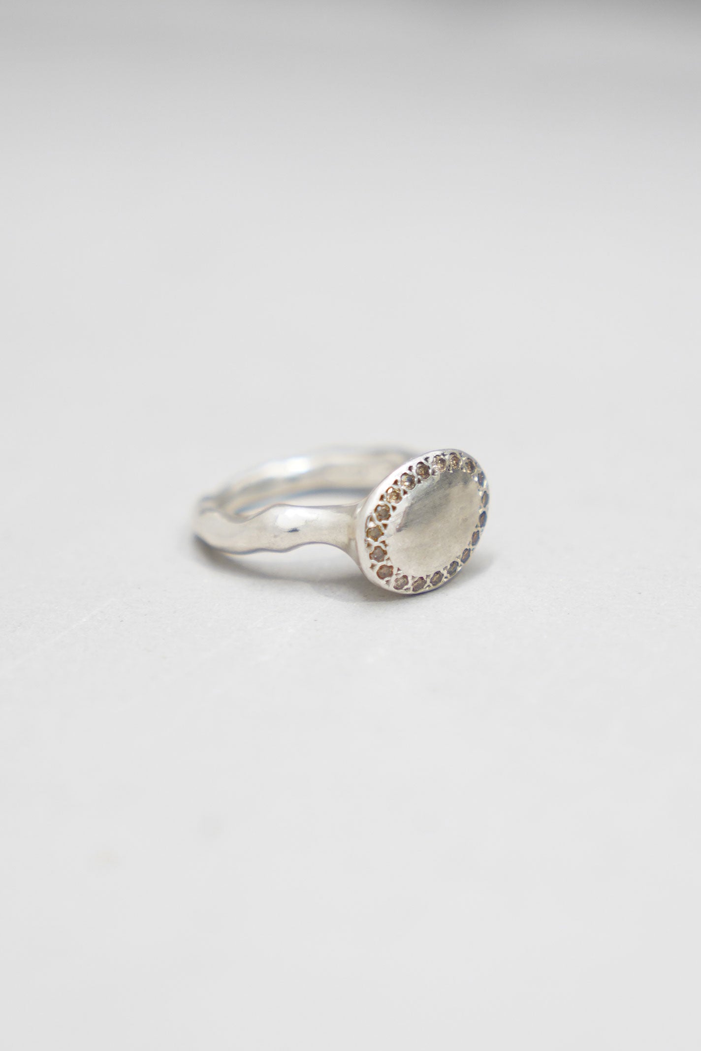 bliss ring silver cognac diamonds