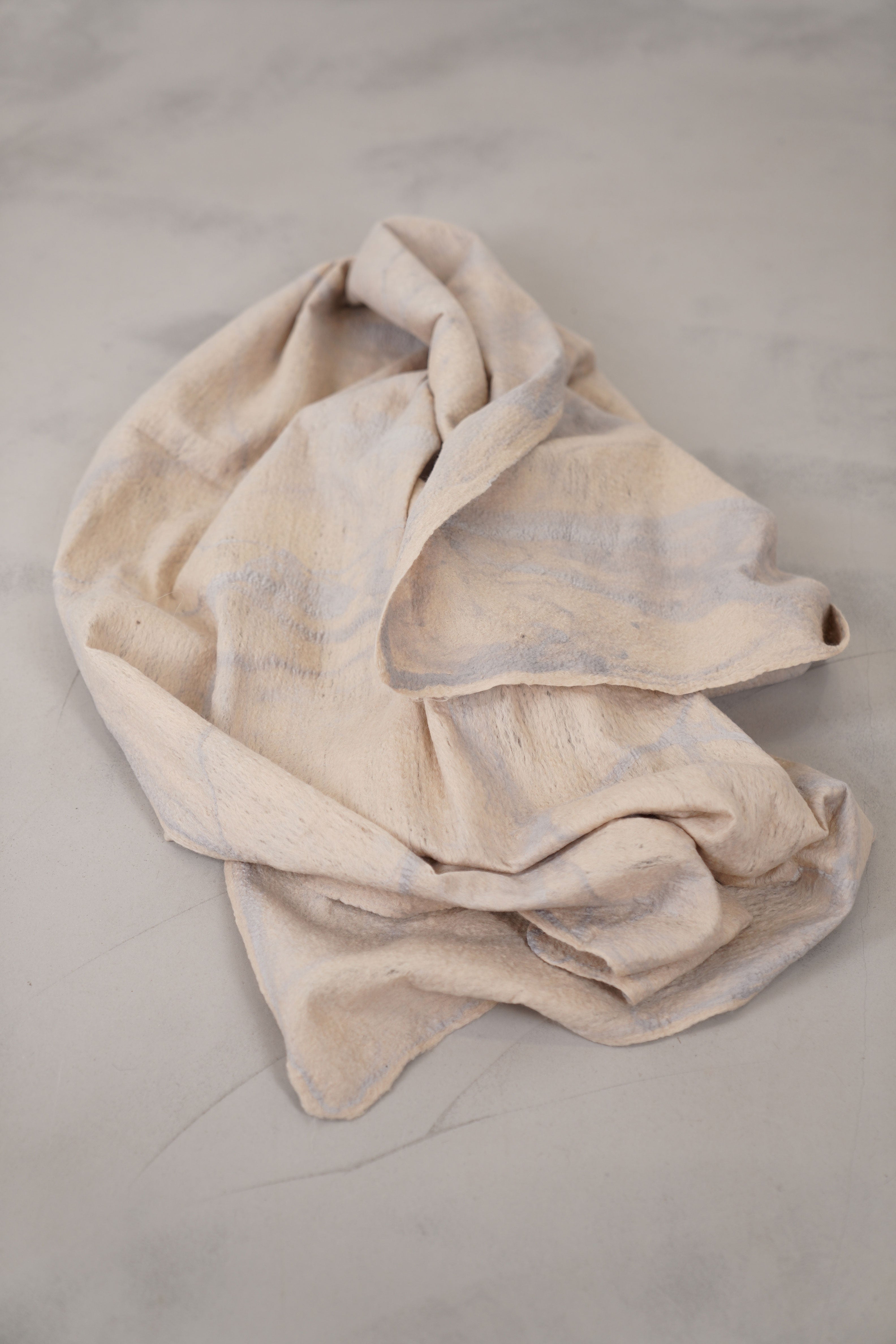 silvana manetti wool silk scarf beige ice | carrousel the store