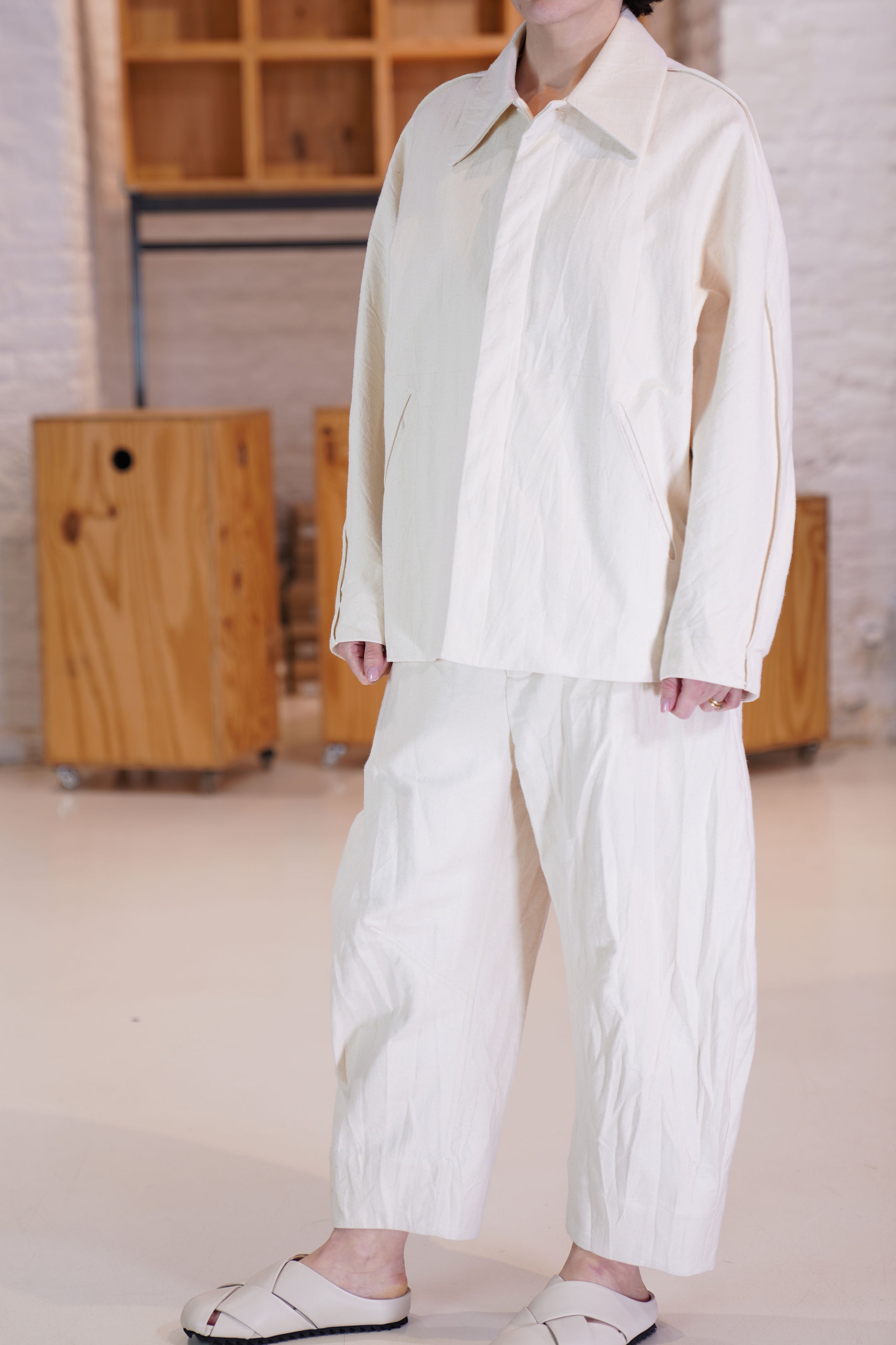 acrobat jacket creased cotton raw