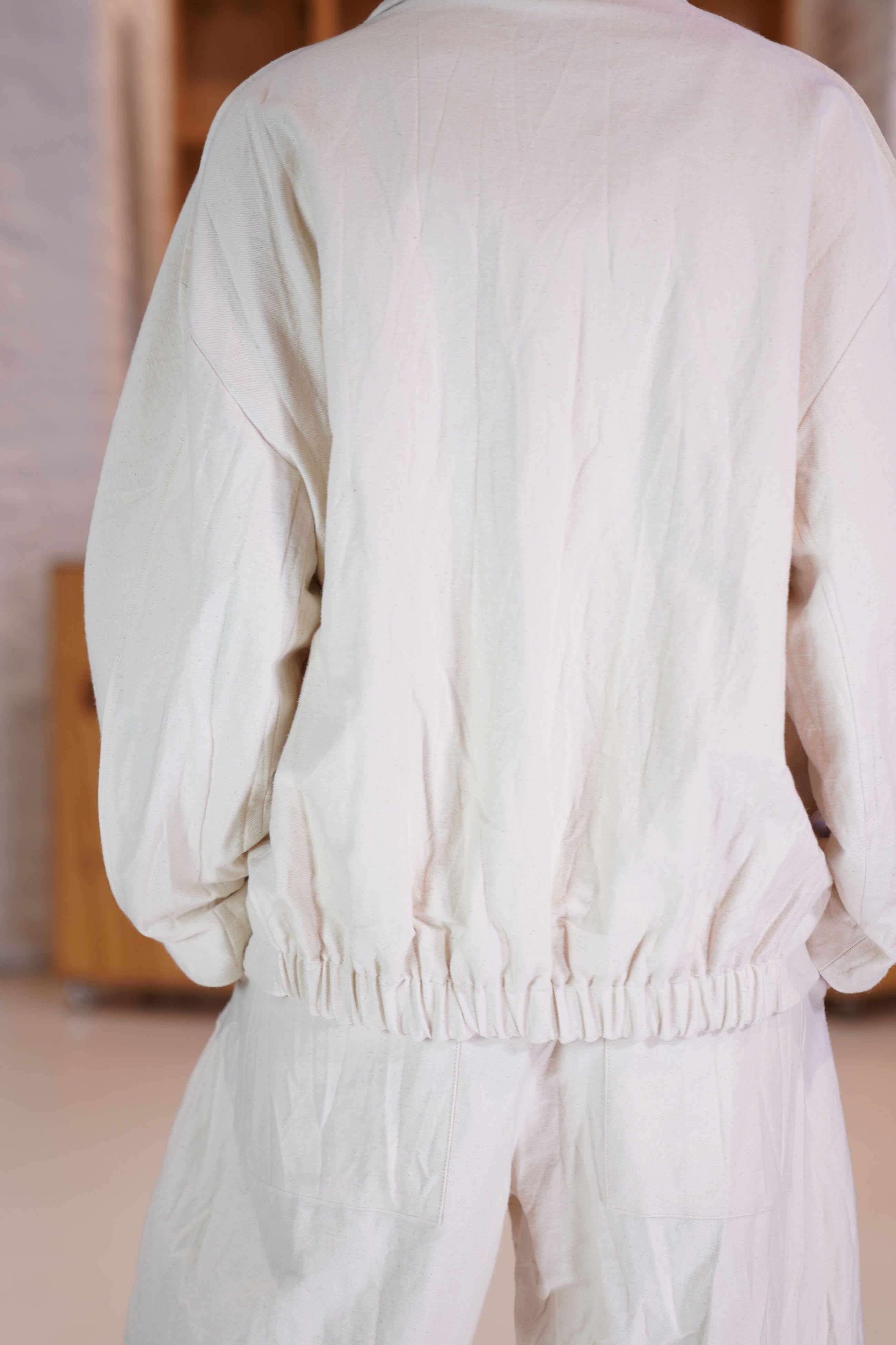 acrobat jacket creased cotton raw