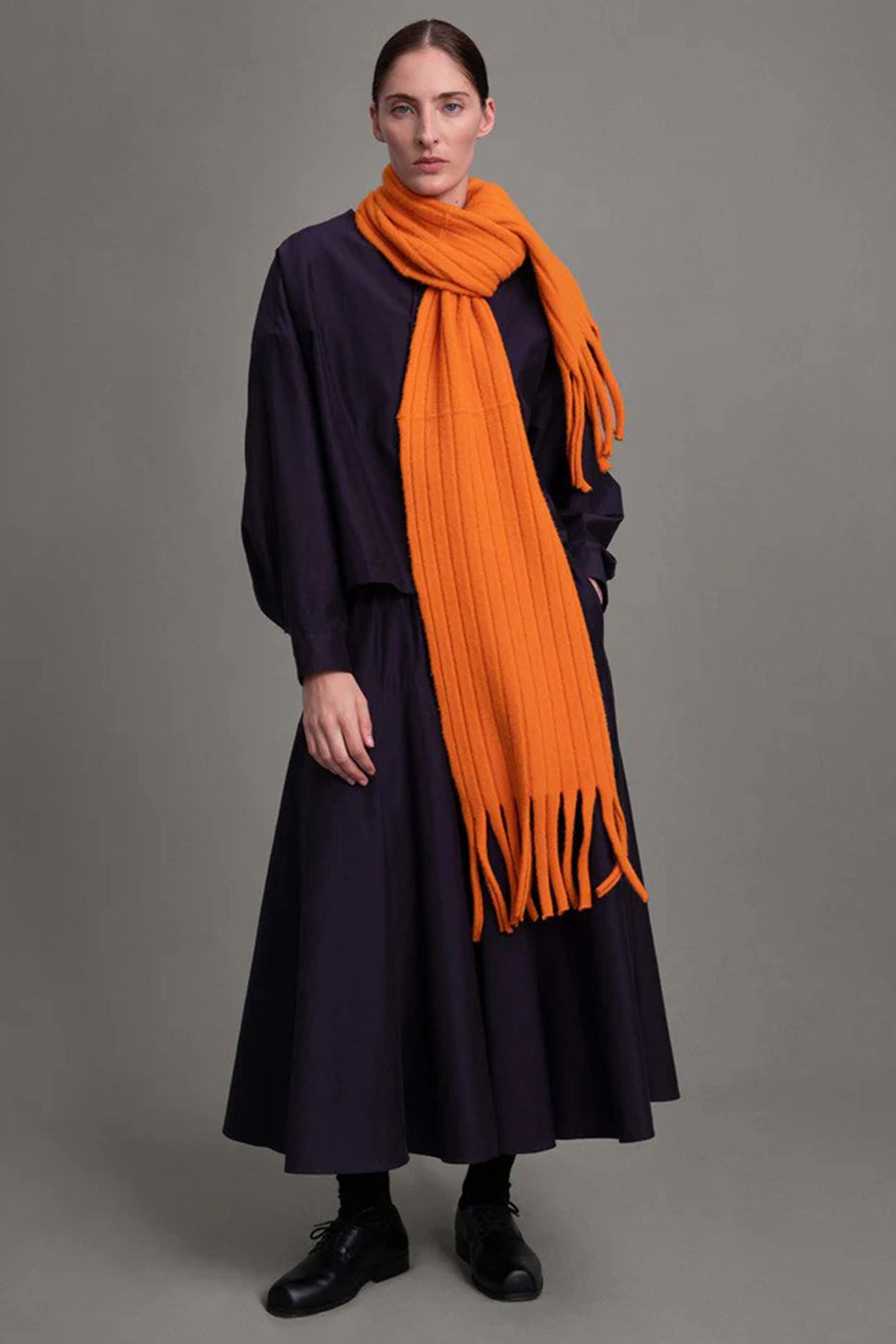 librarian scarf felted wool nasturtium