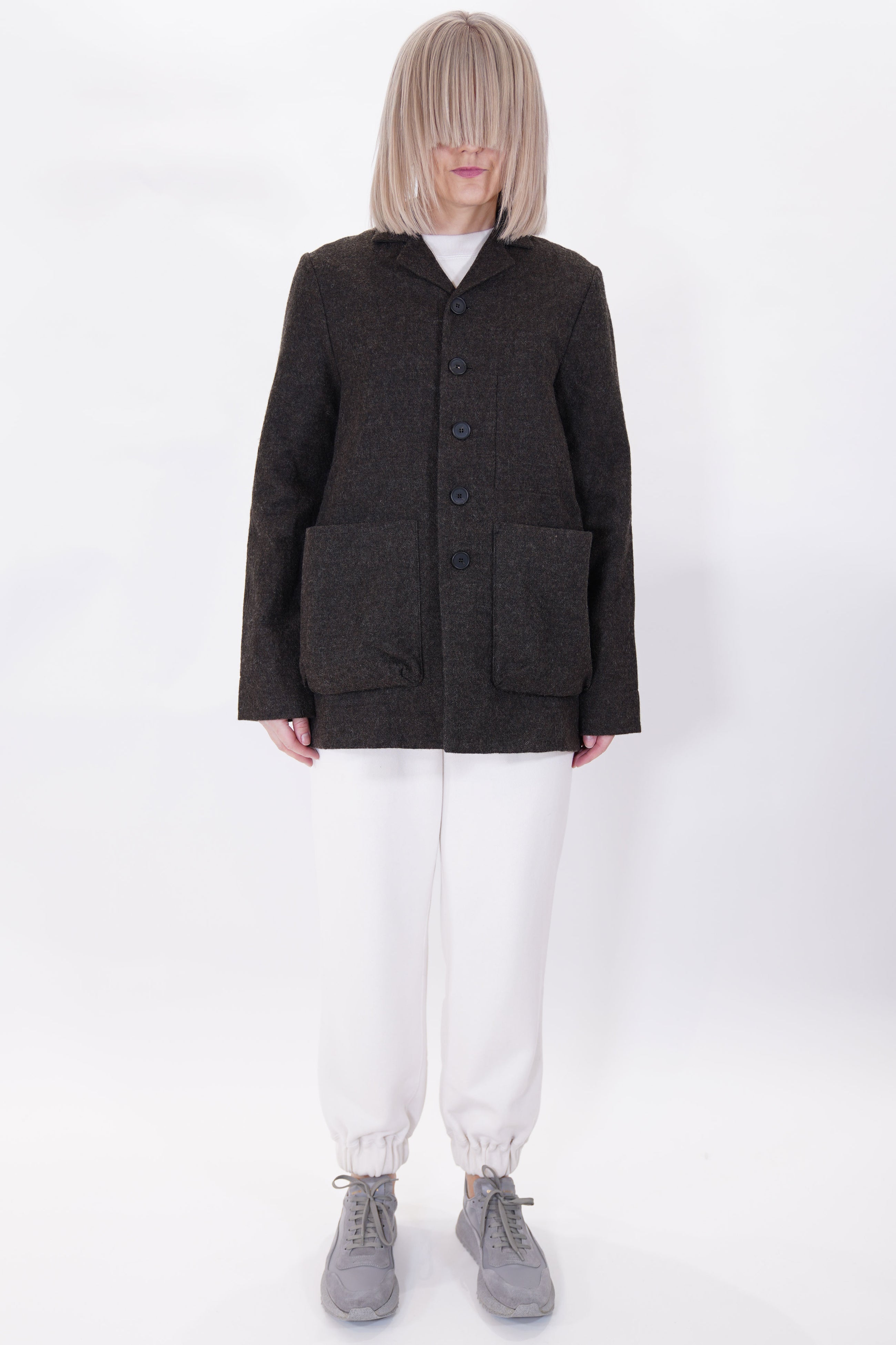 photographer jacket natural wool walnut