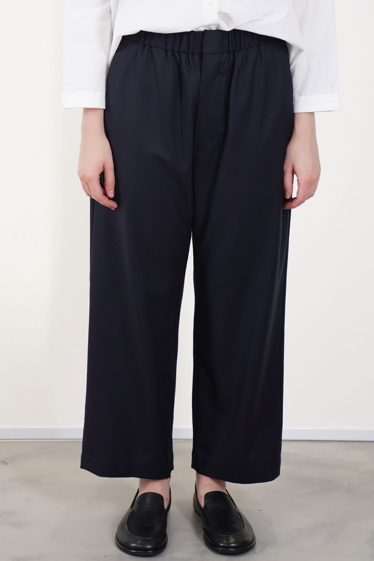 easy trousers wool navy ym43kp04