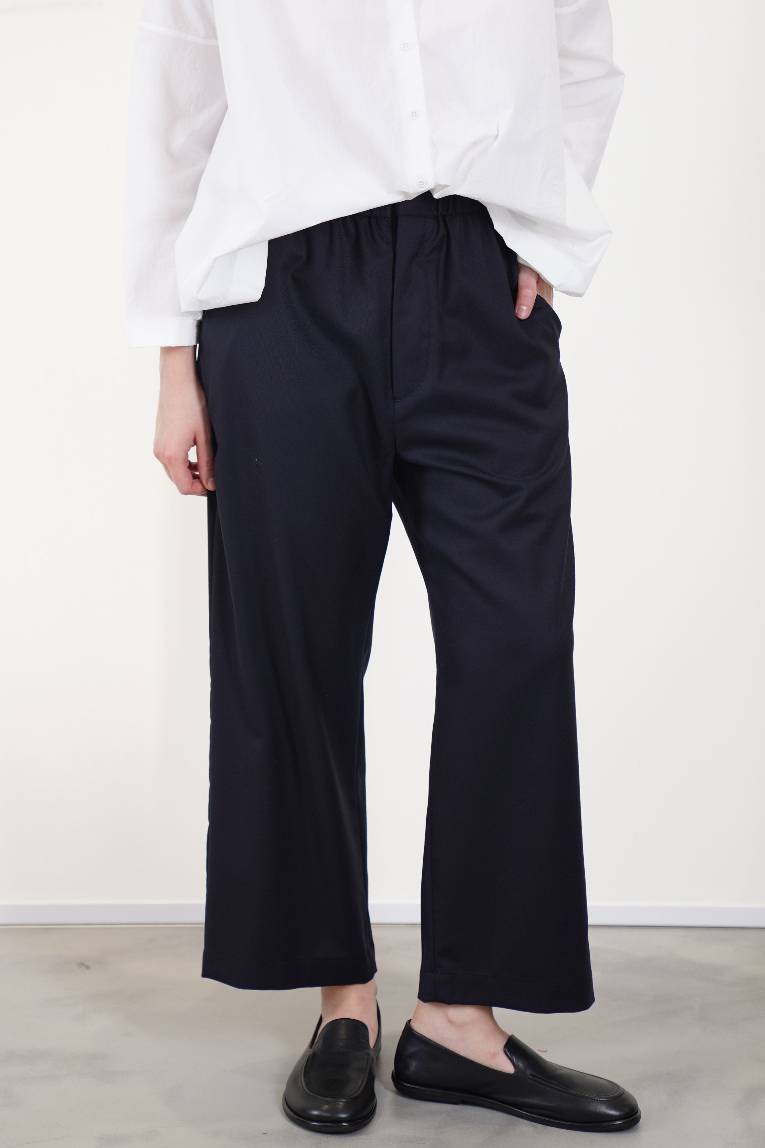 easy trousers wool navy ym43kp04
