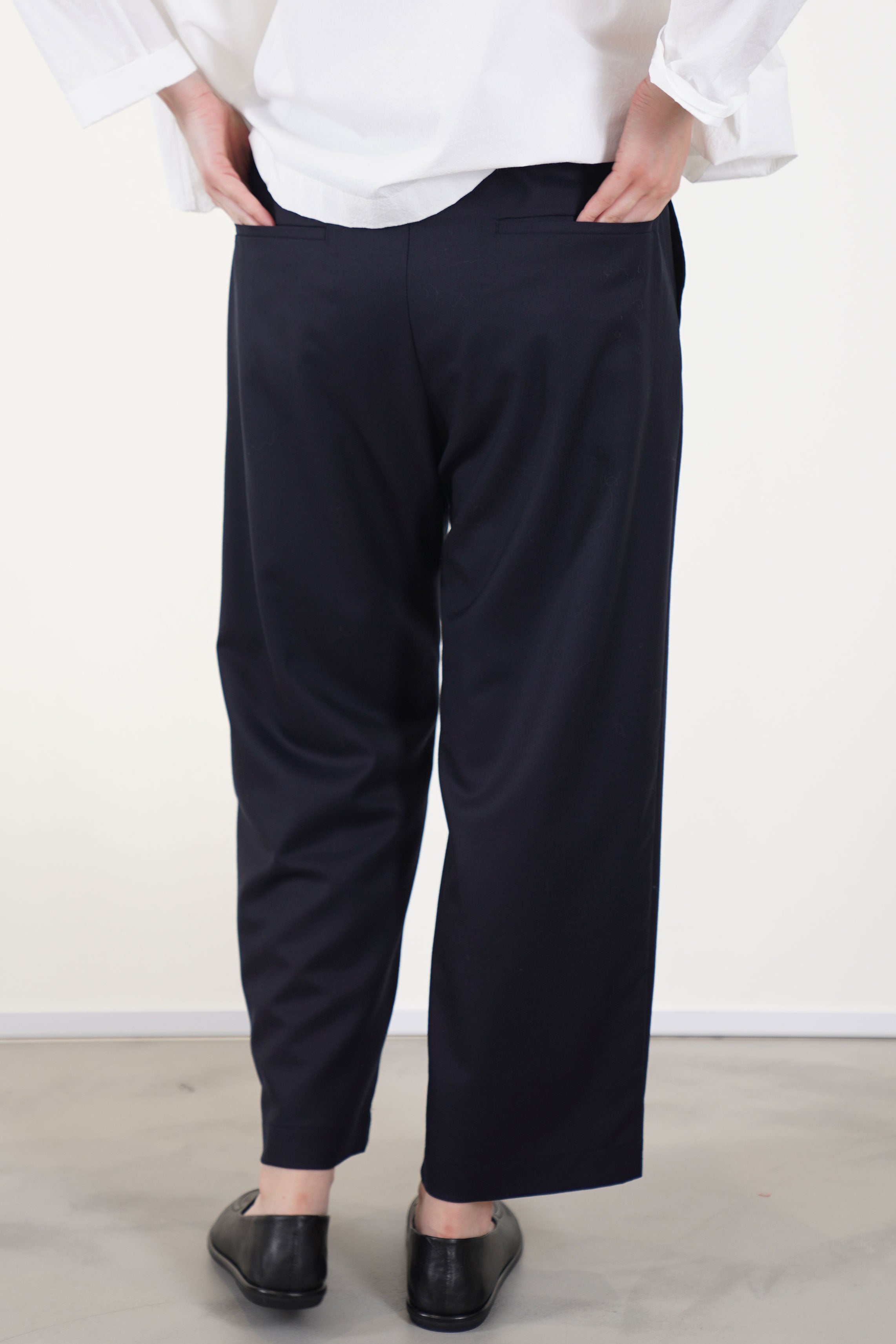 easy trousers wool navy ym43kp04