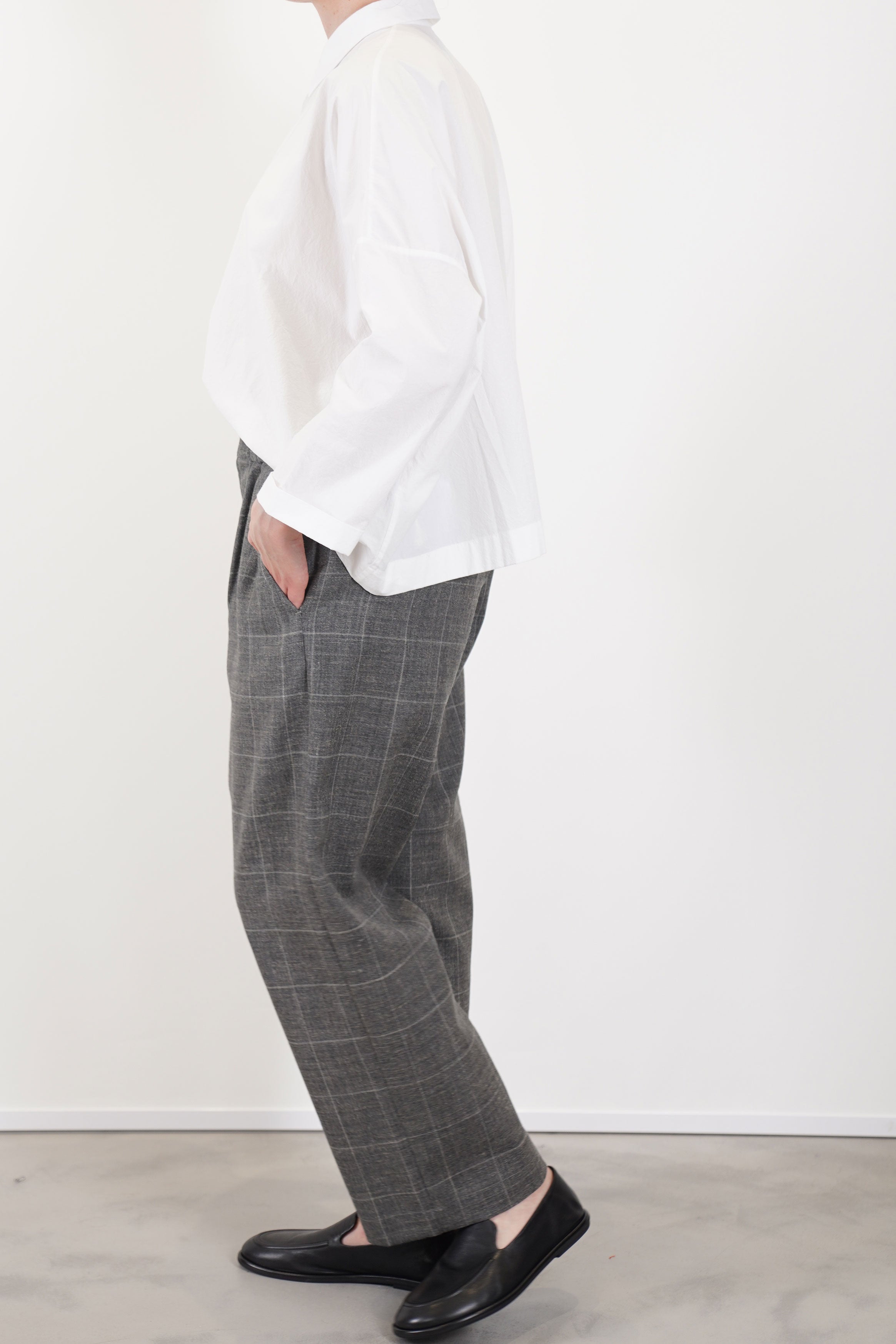 easy trousers wool linen grey tm43op05